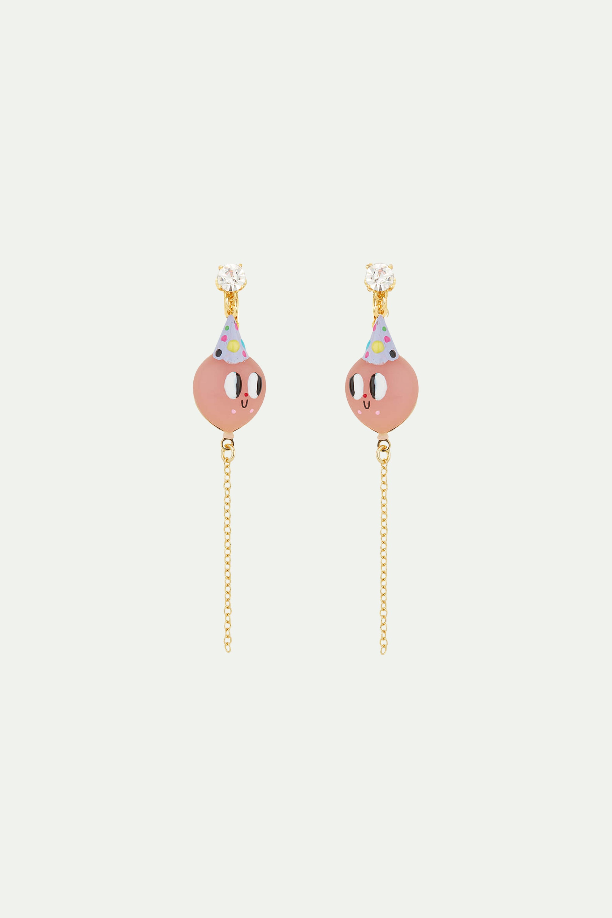 Pink balloon post earrings