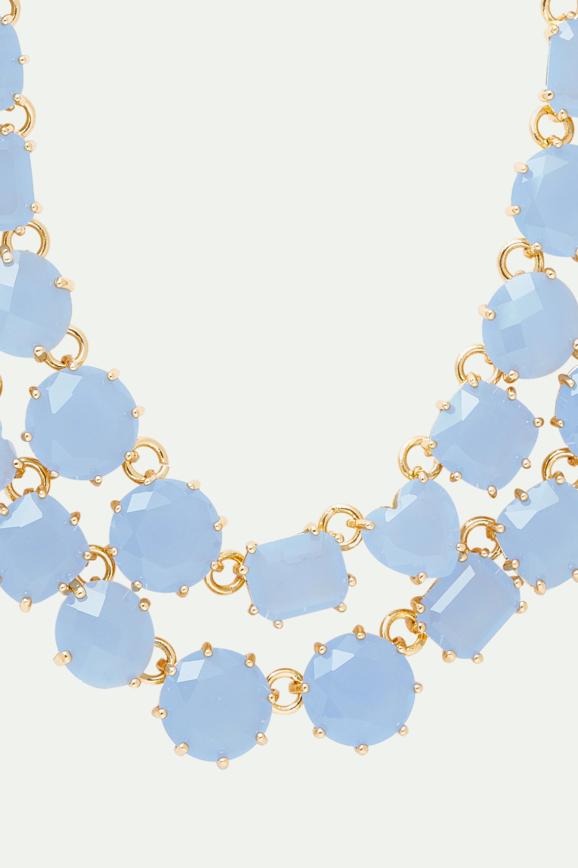 Sky blue Diamantine luxurious two-row necklace
