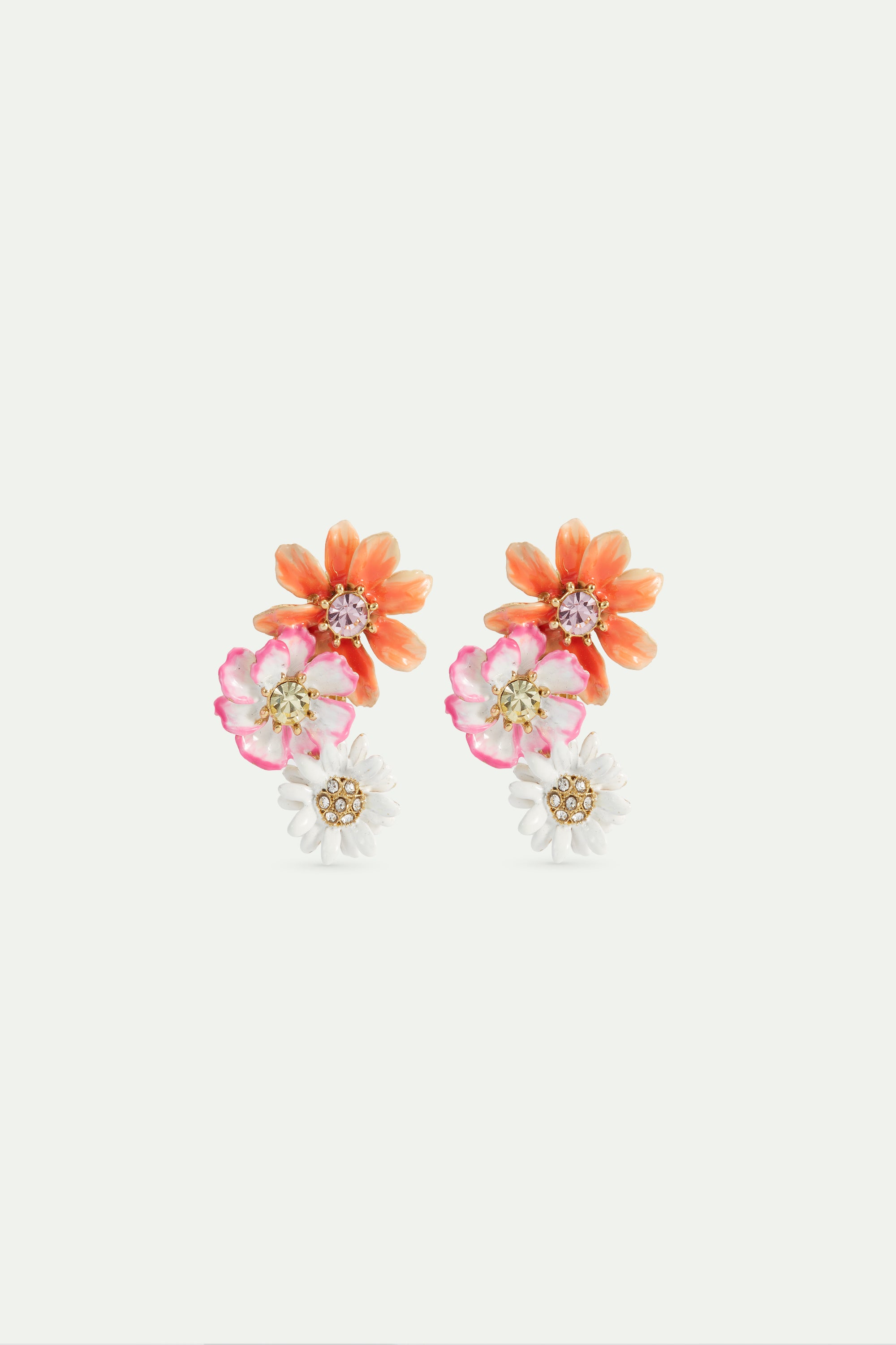 Pendientes margaritas y zinnias