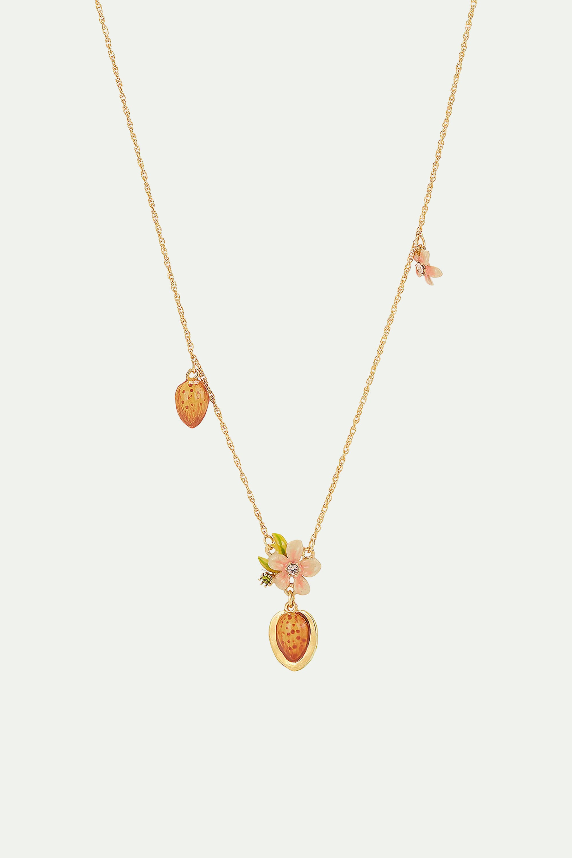 Almonds and flowers pendant necklace