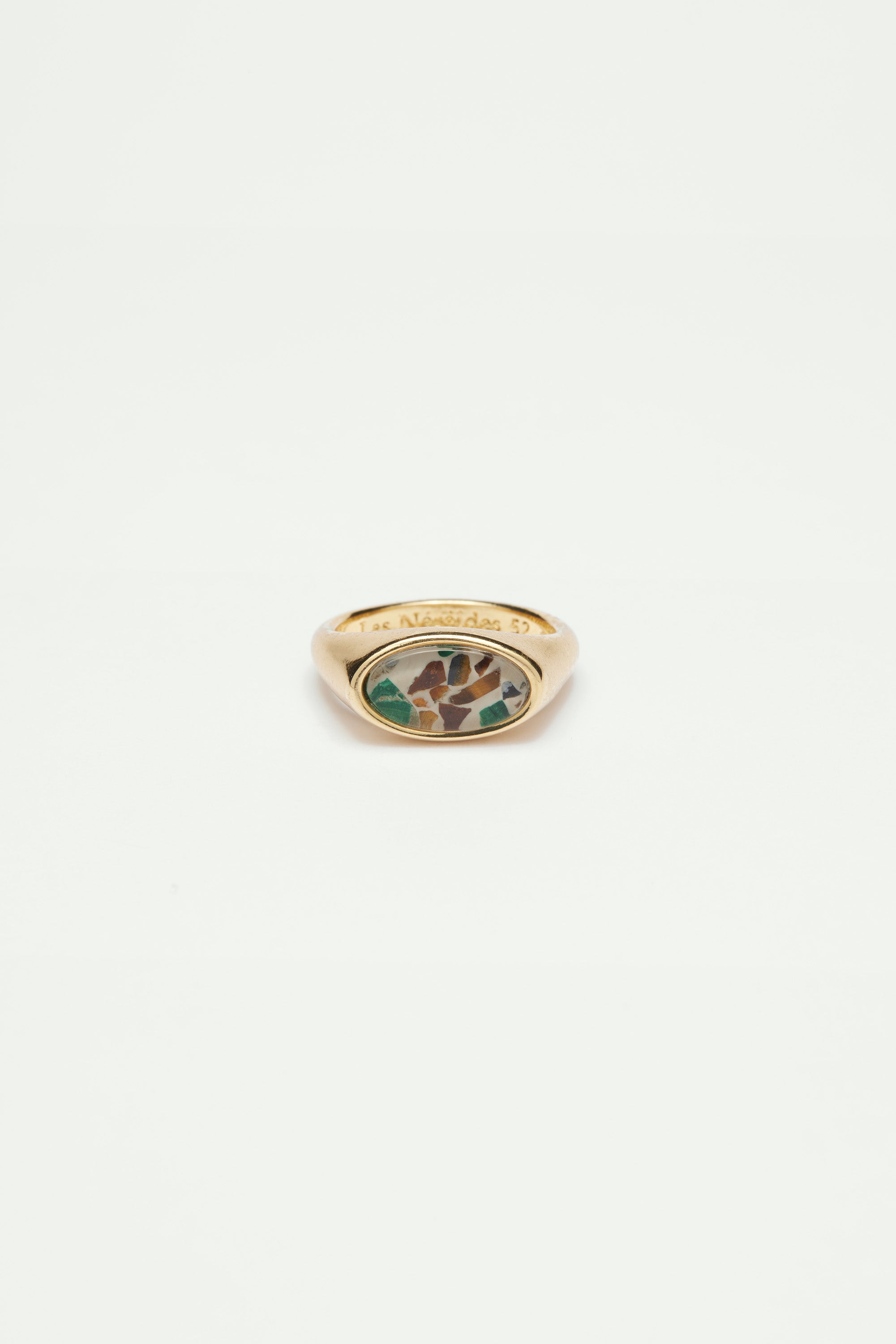 Gold-plated terrazzo ring