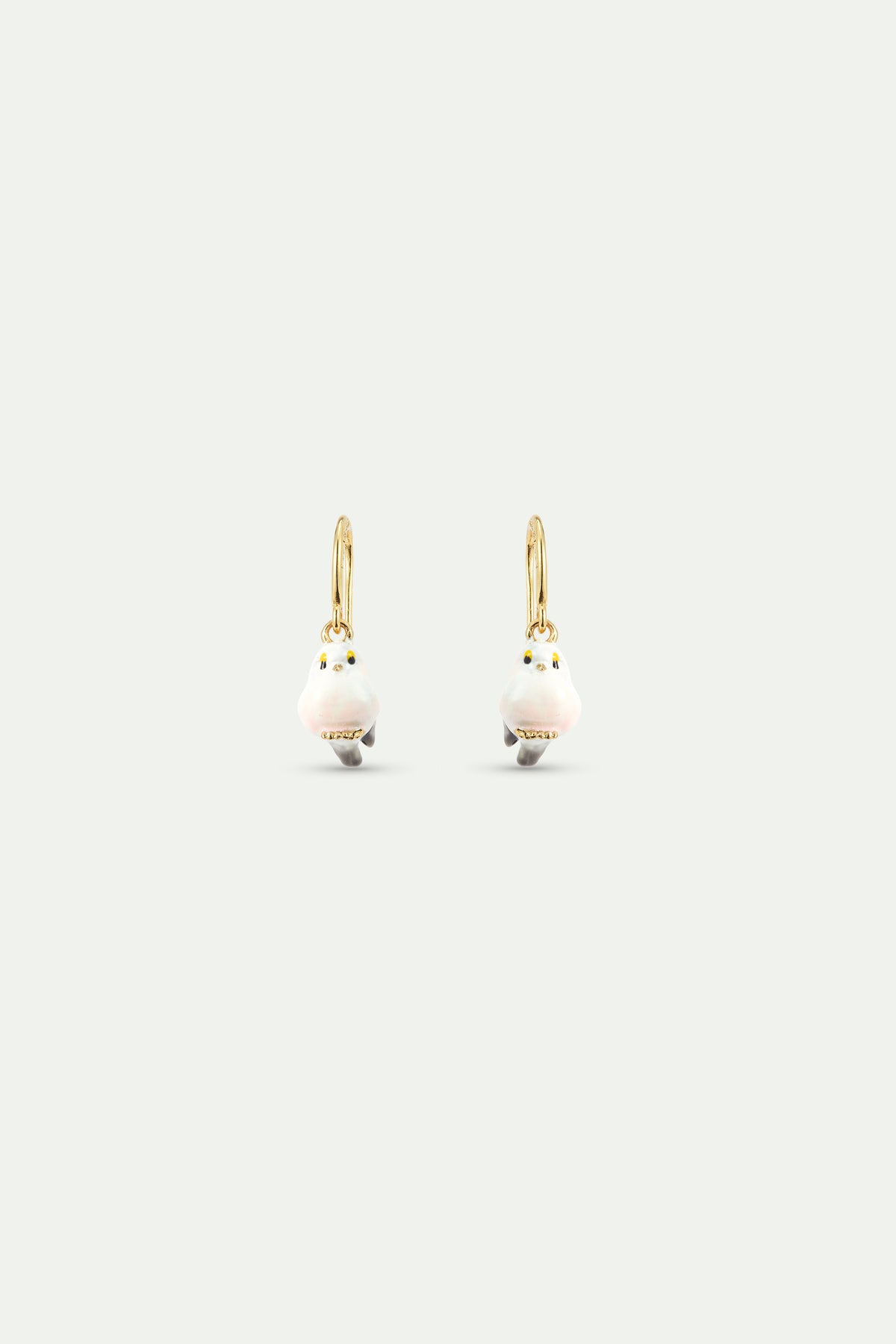 Pendientes gancho golondrina blanca