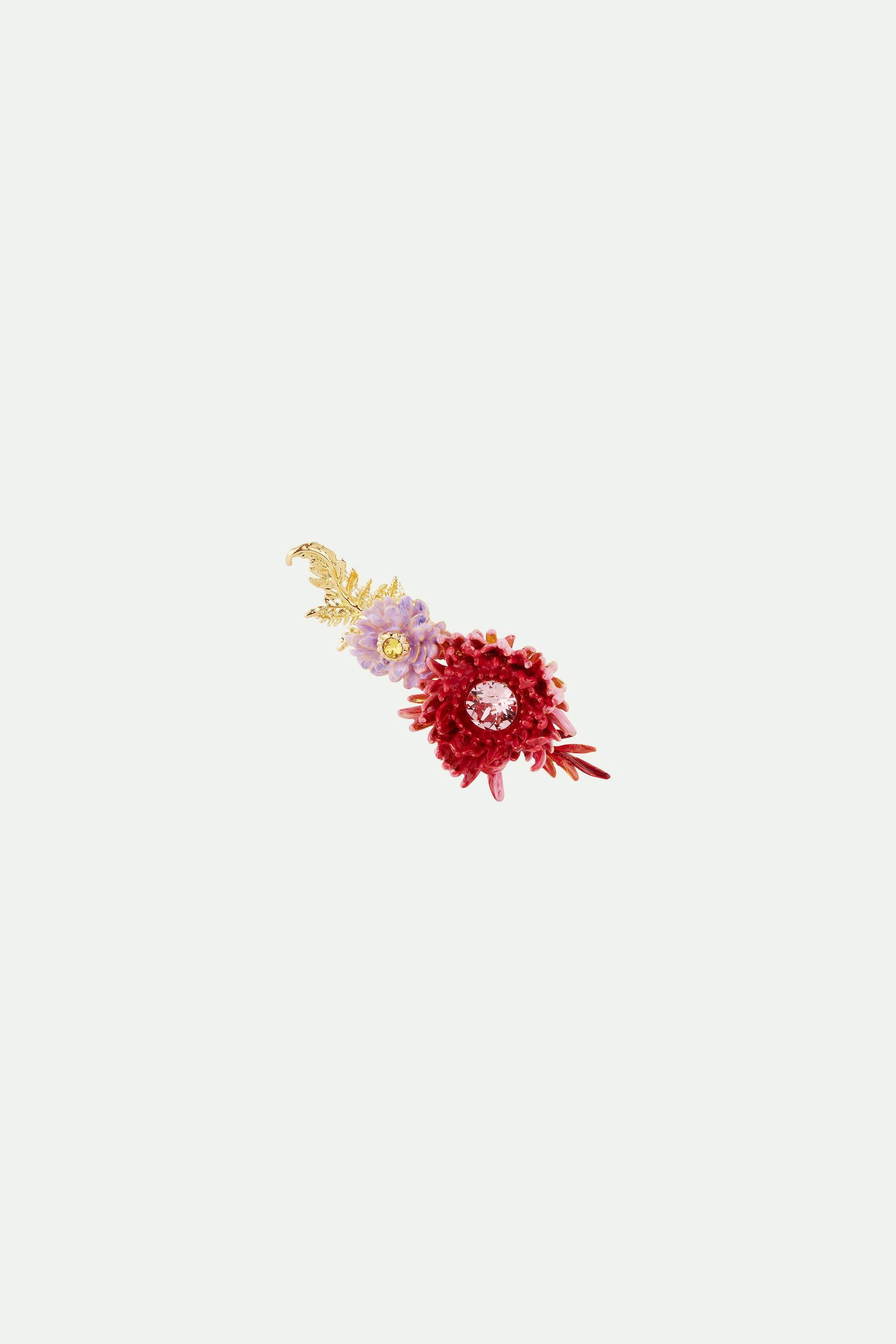 Lotus flower and Chrysanthemum brooch