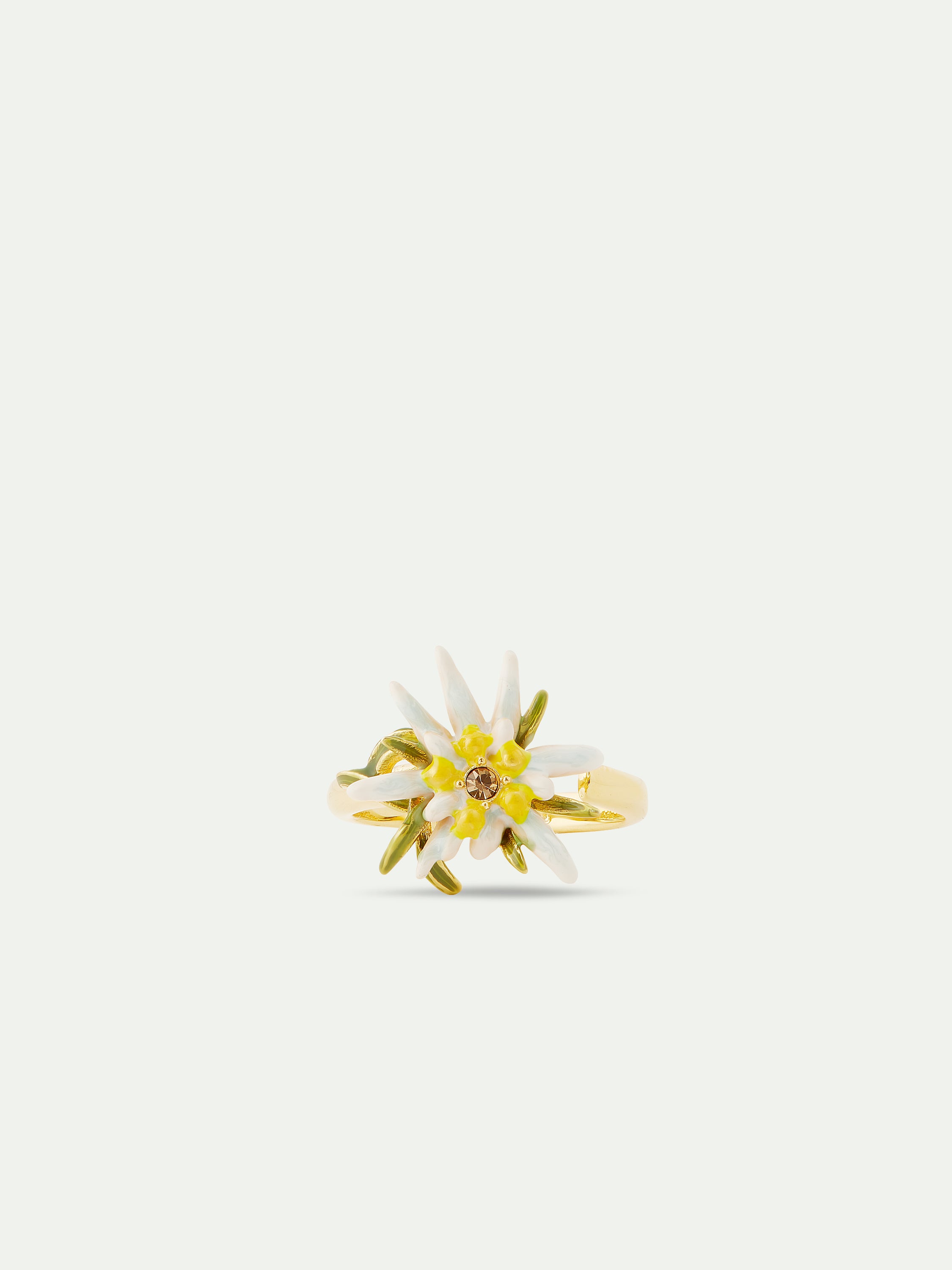 Anillo de flor de edelweiss ajustable