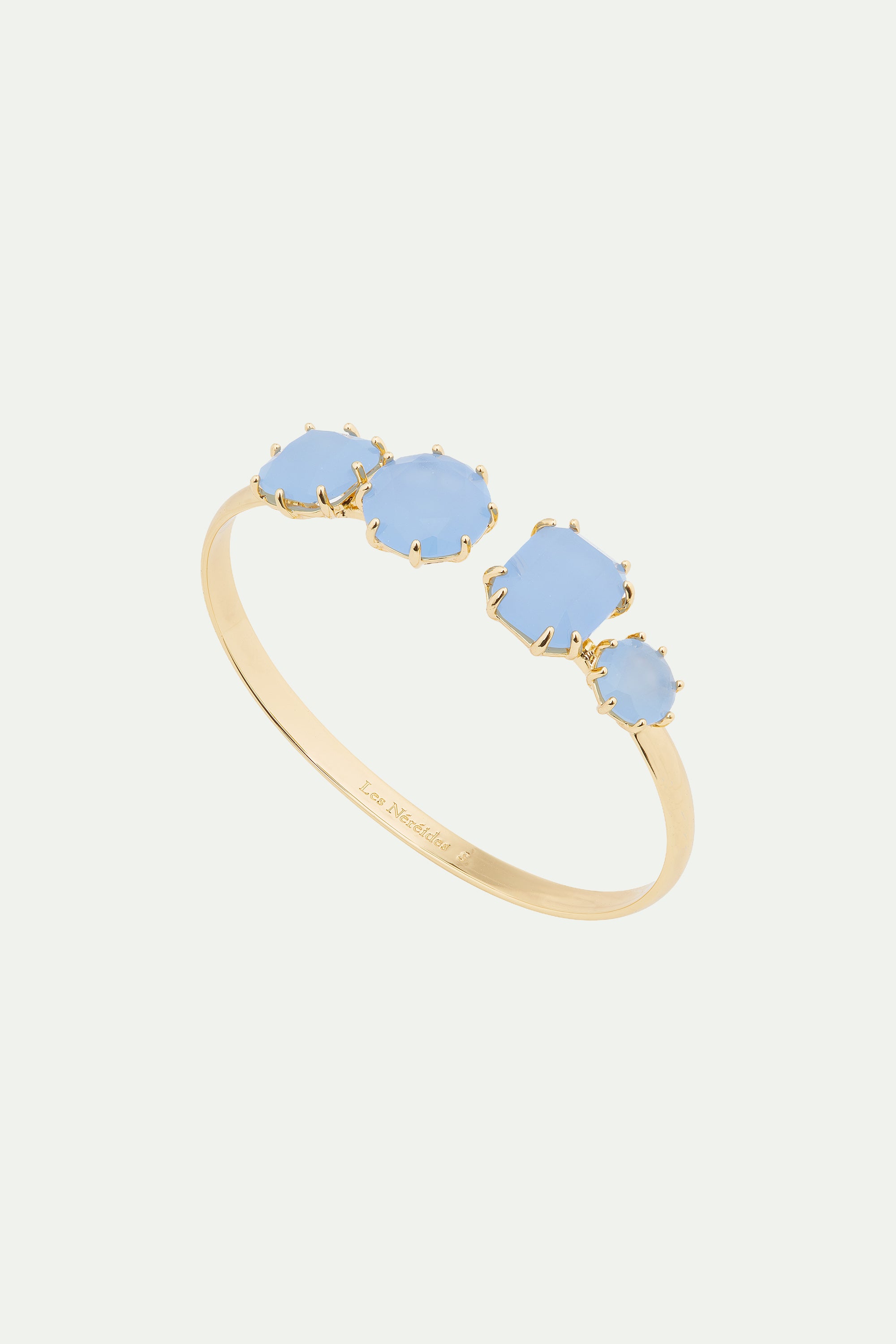 Sky blue Diamantine 4 stone bangle bracelet