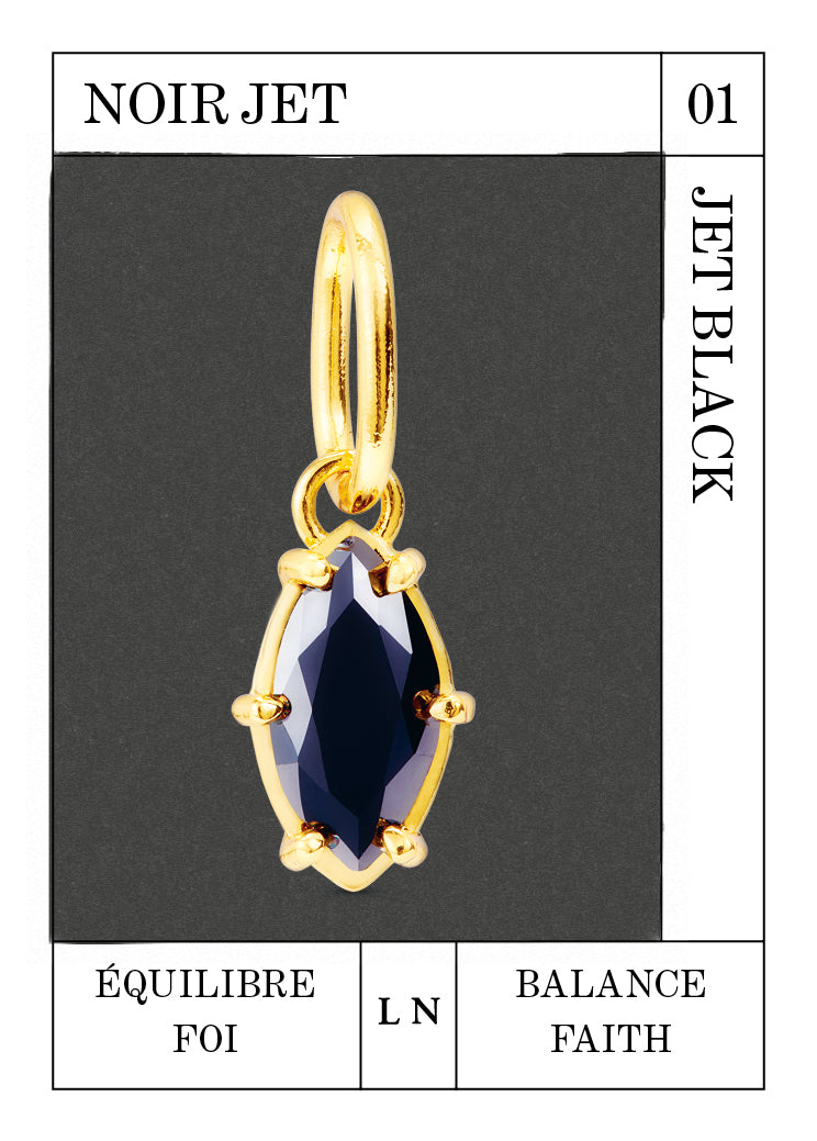 Jet Black Pendant, Balance and Faith - January