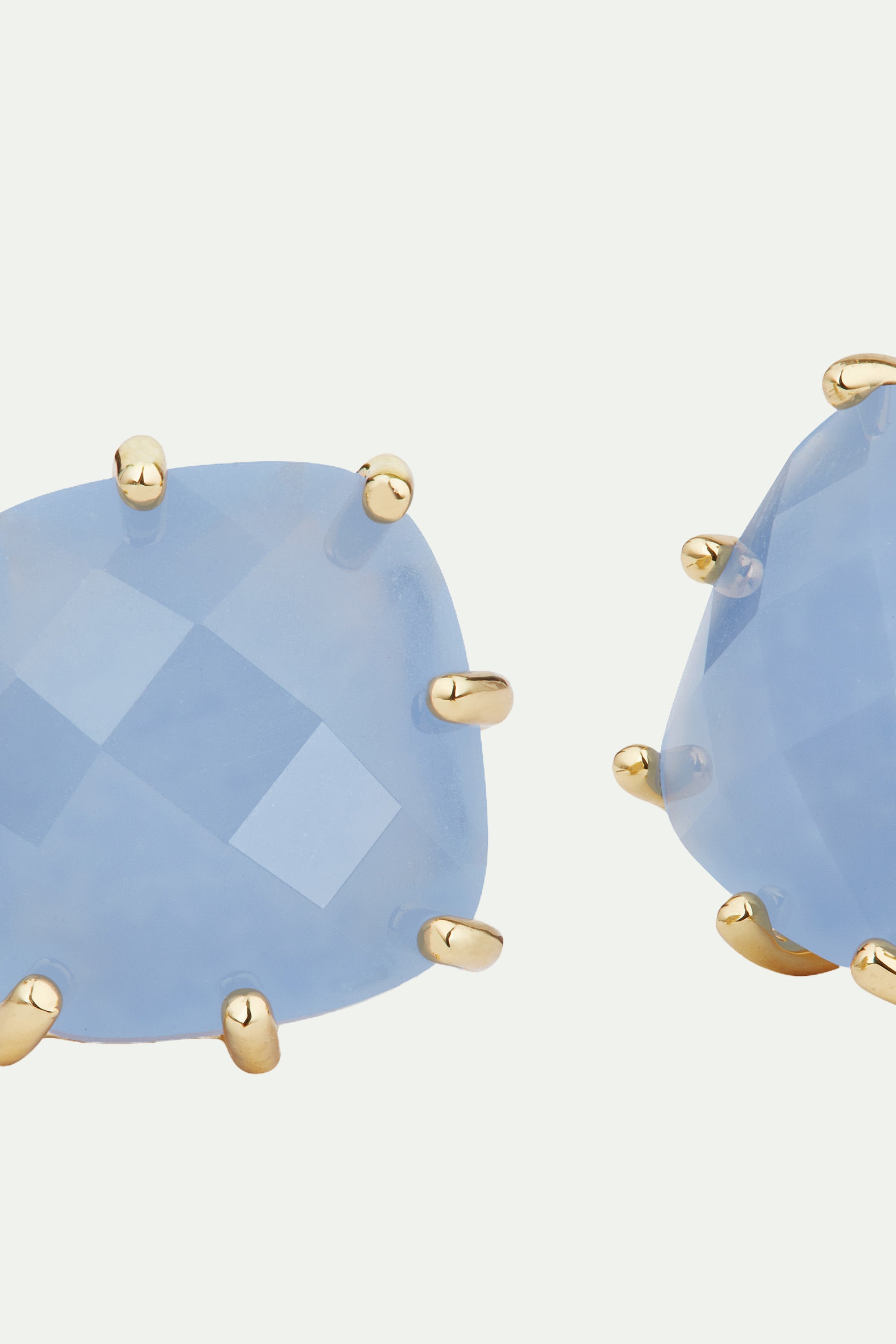 Sky blue Diamantine square stone post earrings