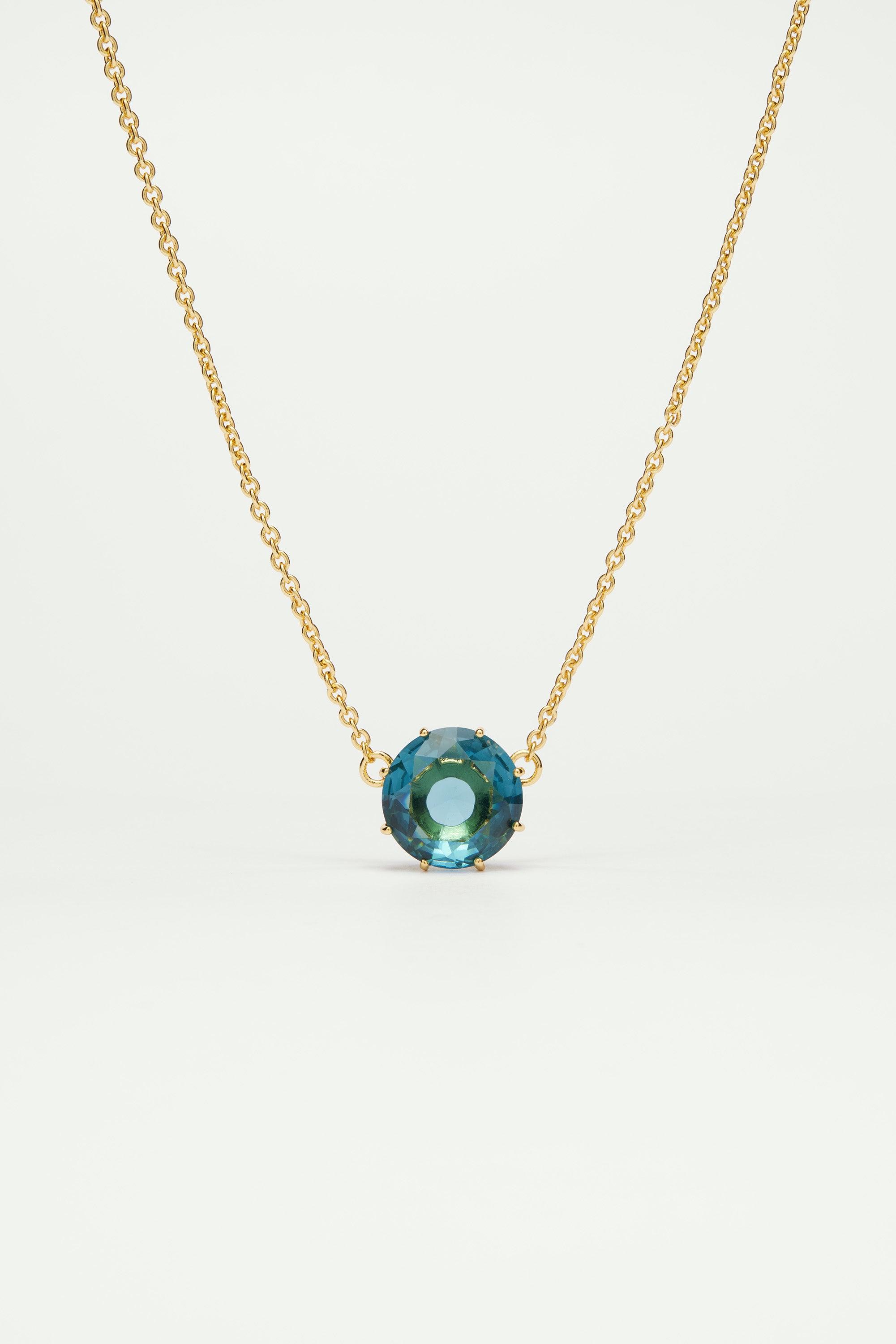 La Diamantine Acqua Azzura Round Stone Pendant Necklace