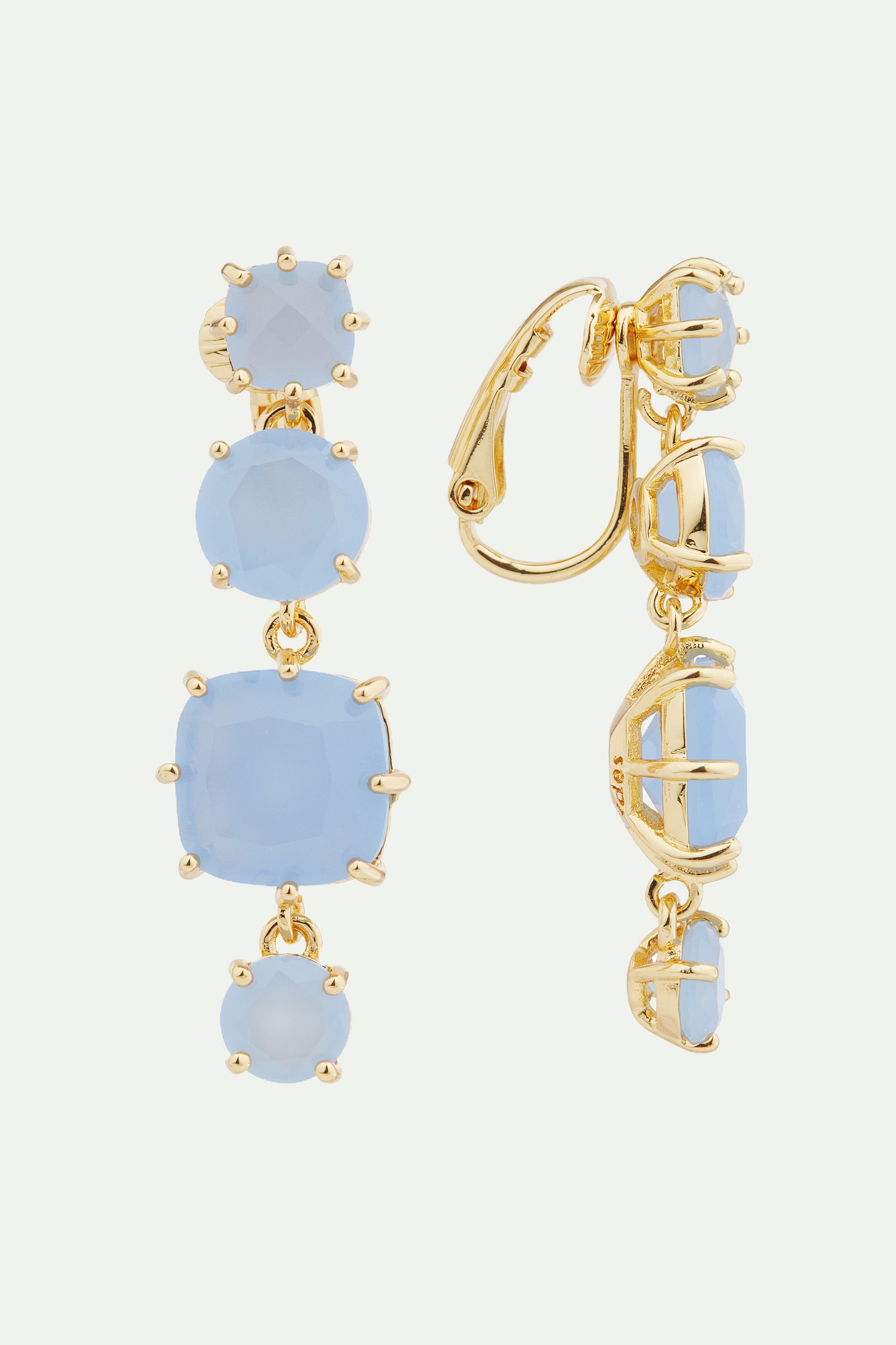 Sky blue Diamantine 4 stone post earrings