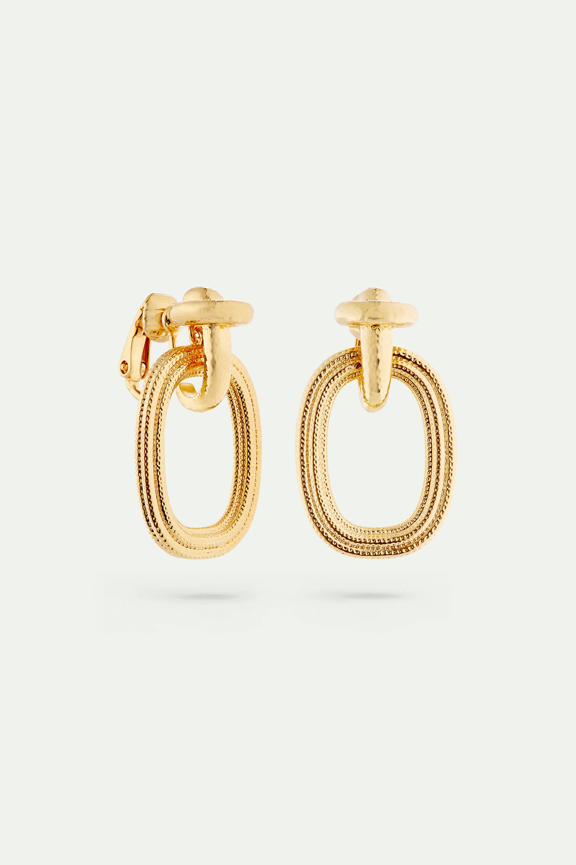 Gold duo of textures earrings