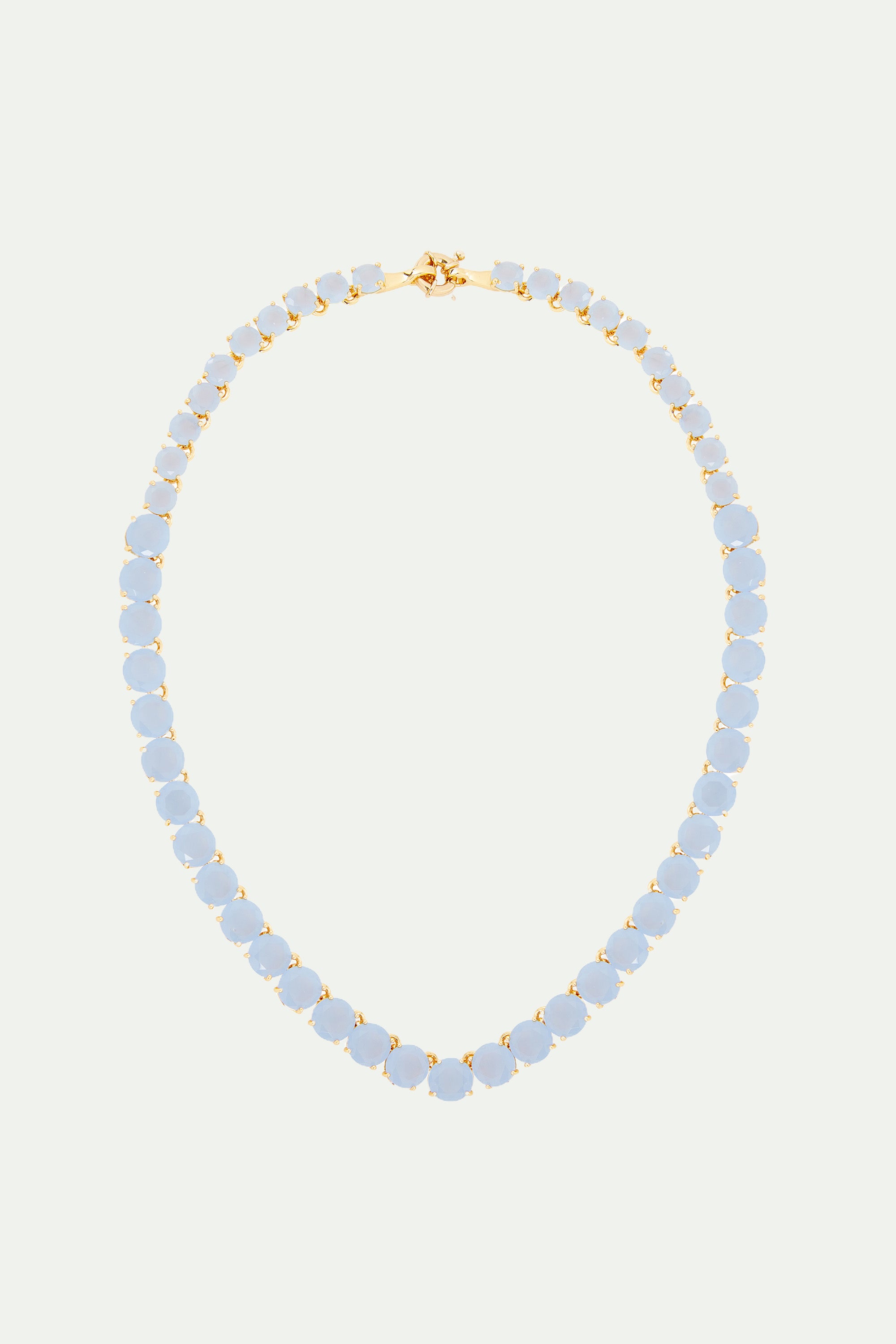 Sky blue diamantine round stone choker necklace