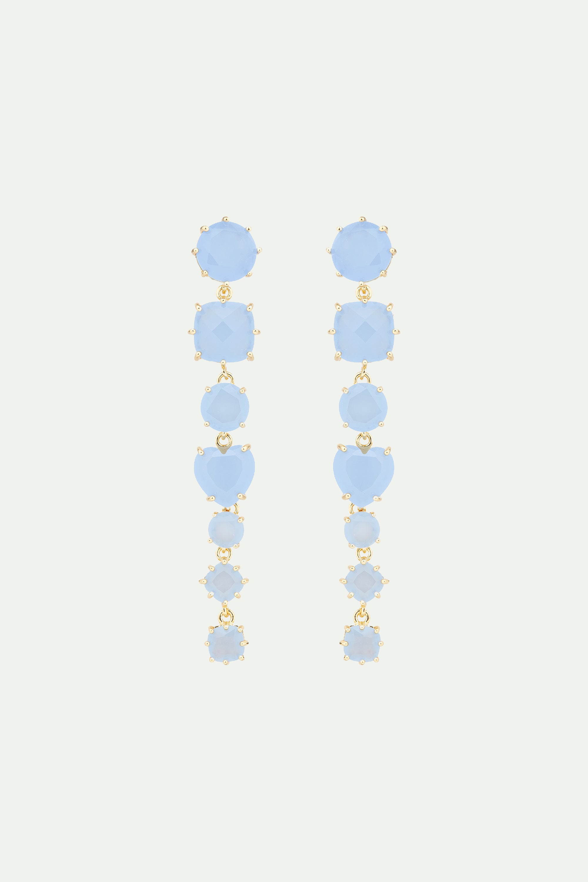 Sky blue Diamantine 7 stone post earrings