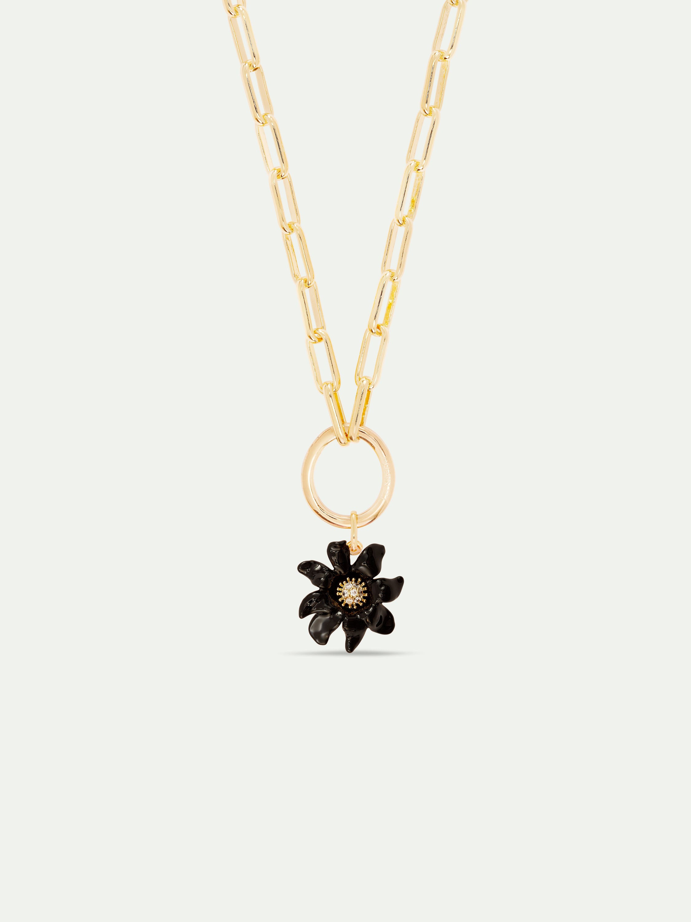 Black lily flower pendant