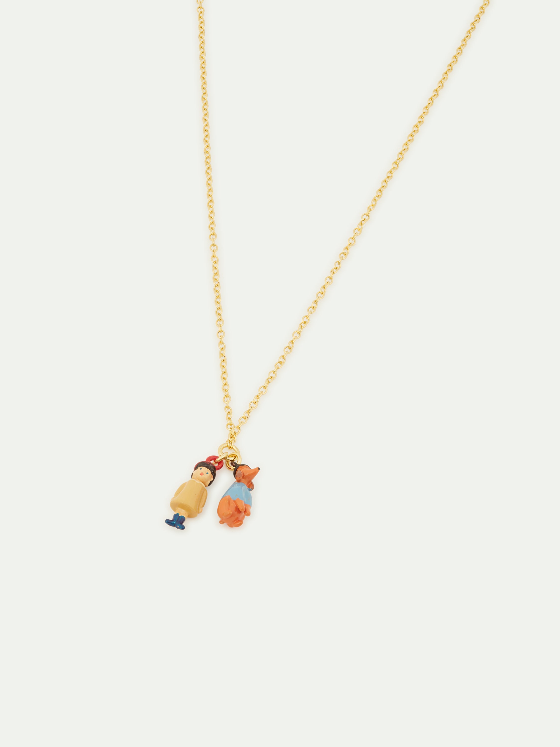 Little girl and dachshund pendant necklace
