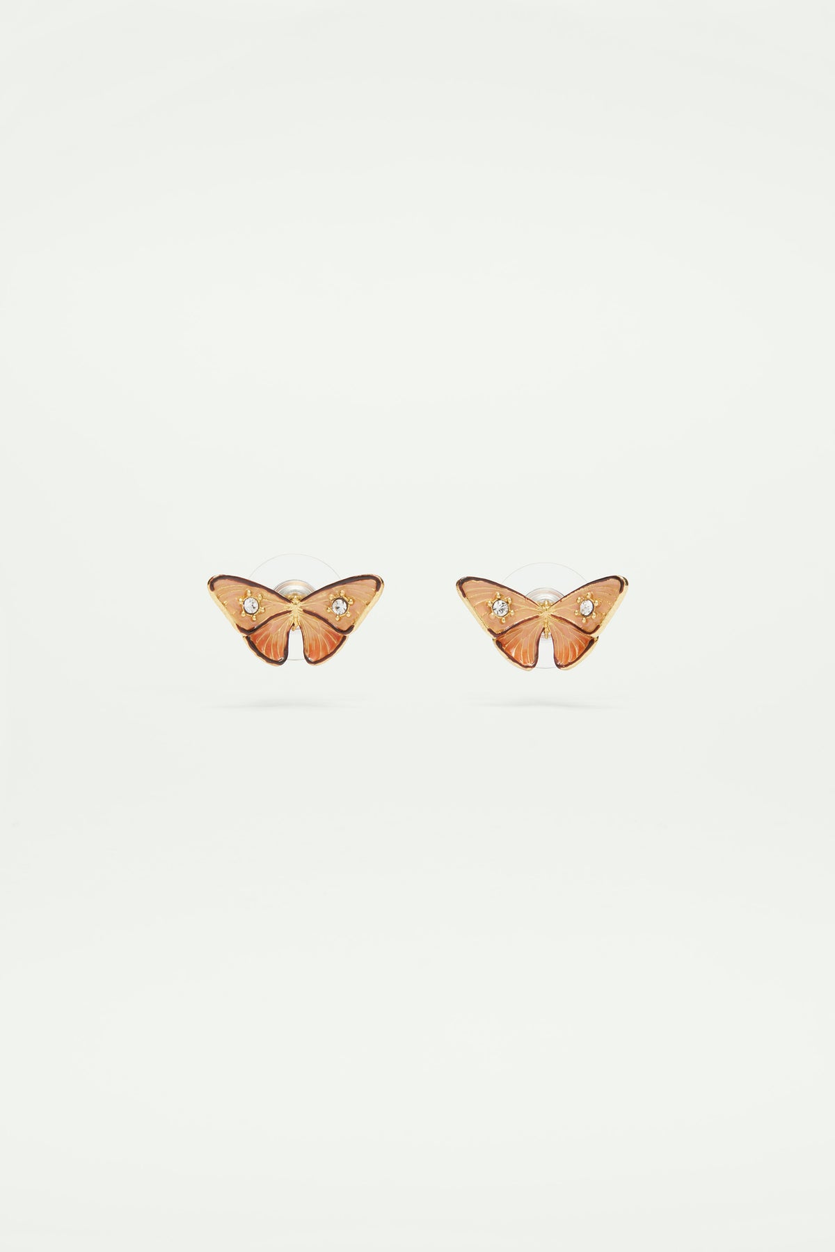 Butterfly and stone earrings