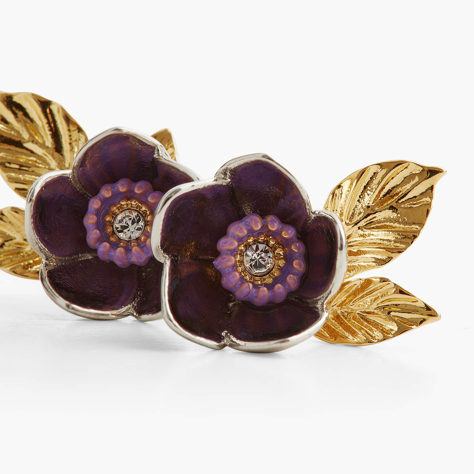 Passionflower and foliage earrings