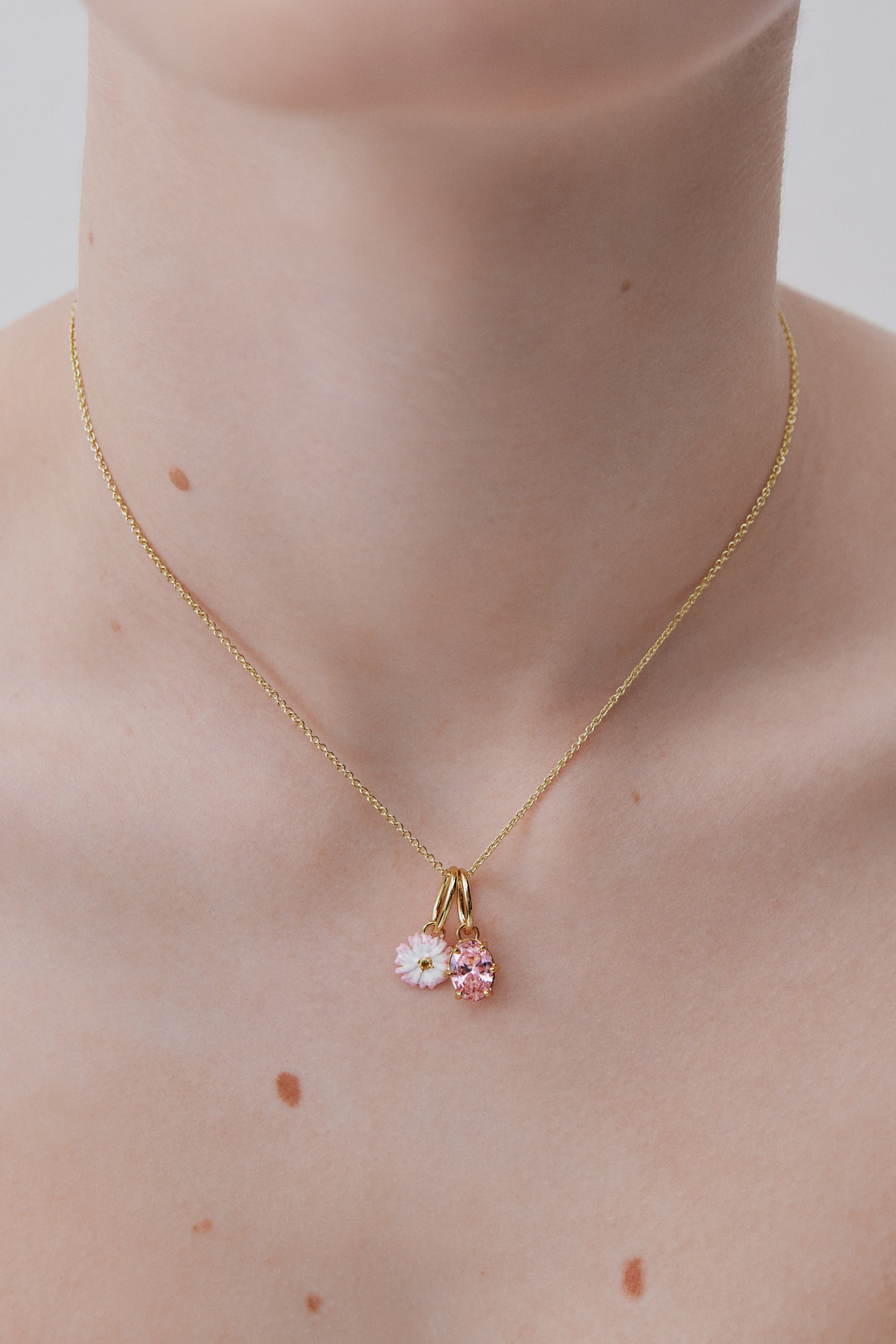 Powder Pink Stone Pendant, Goodwill and Emotion - October