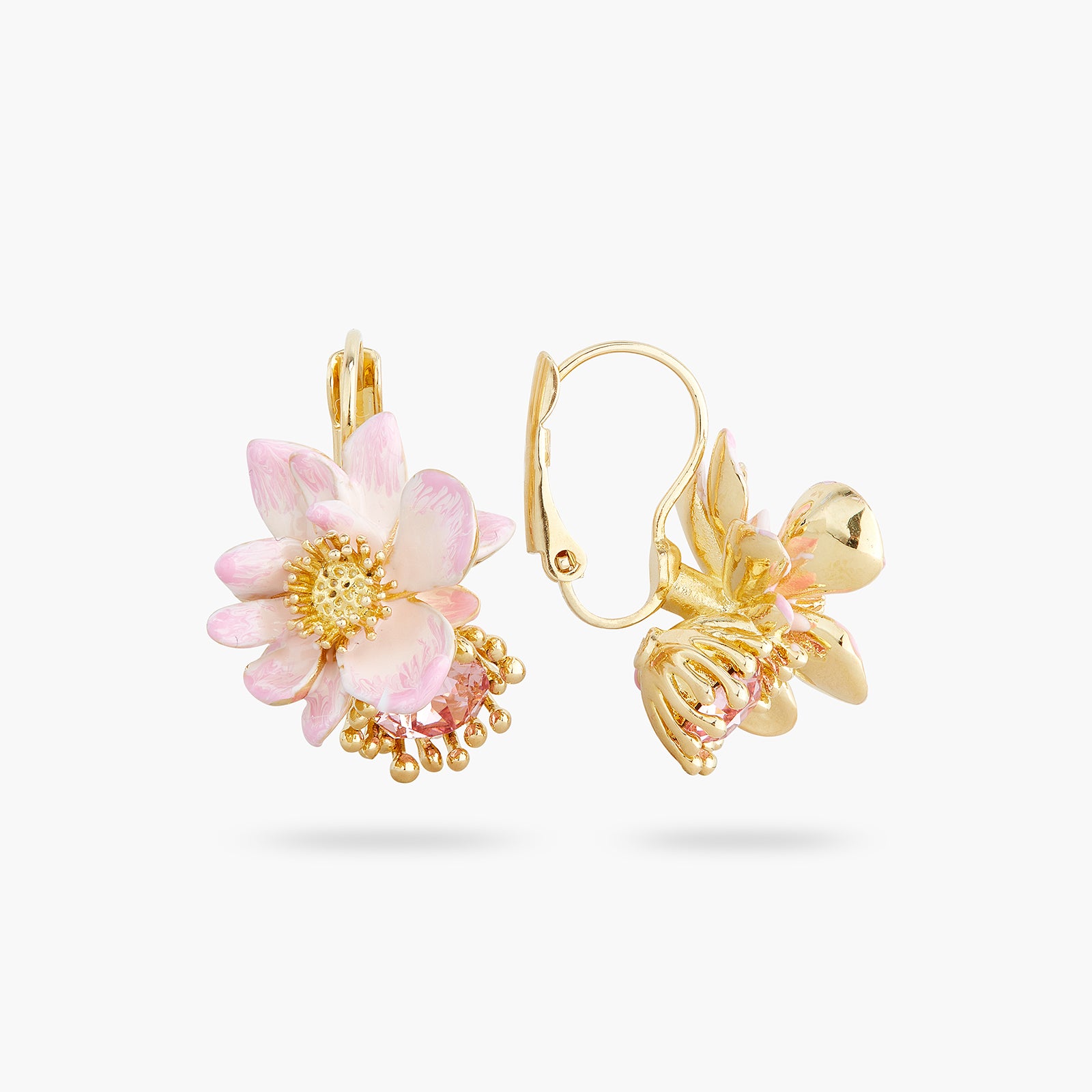 Lotus flower sleeper earrings