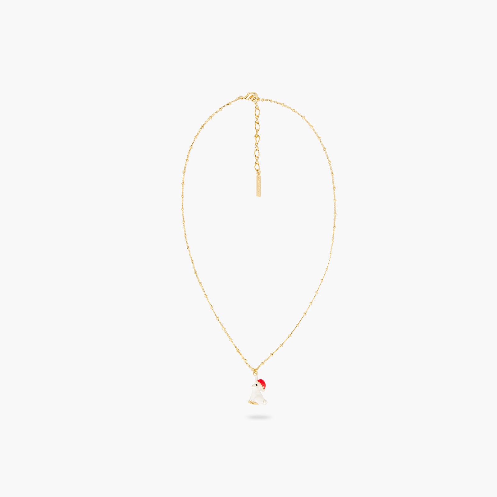 Rabbit and santa hat pendant necklace