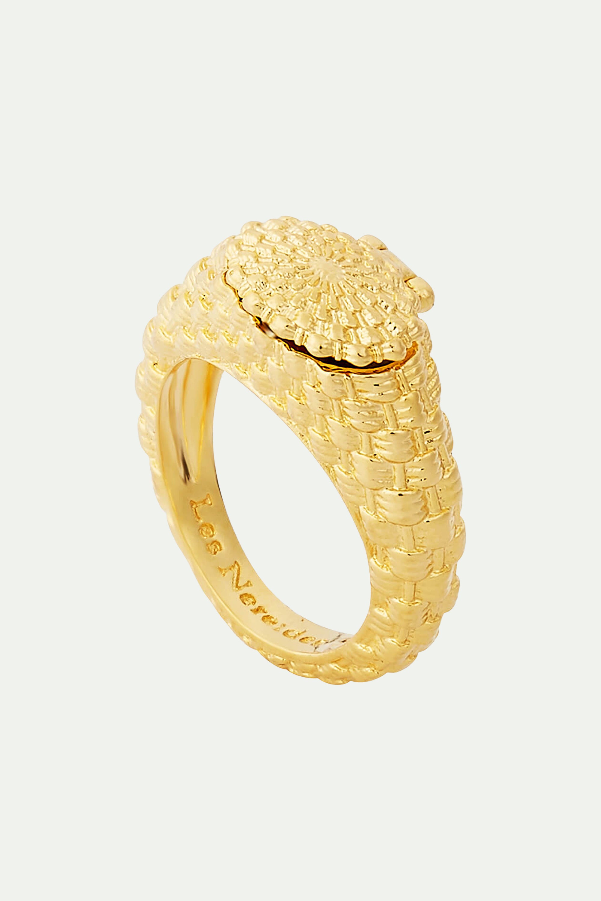 Poppy flowers and woven basket secret ring