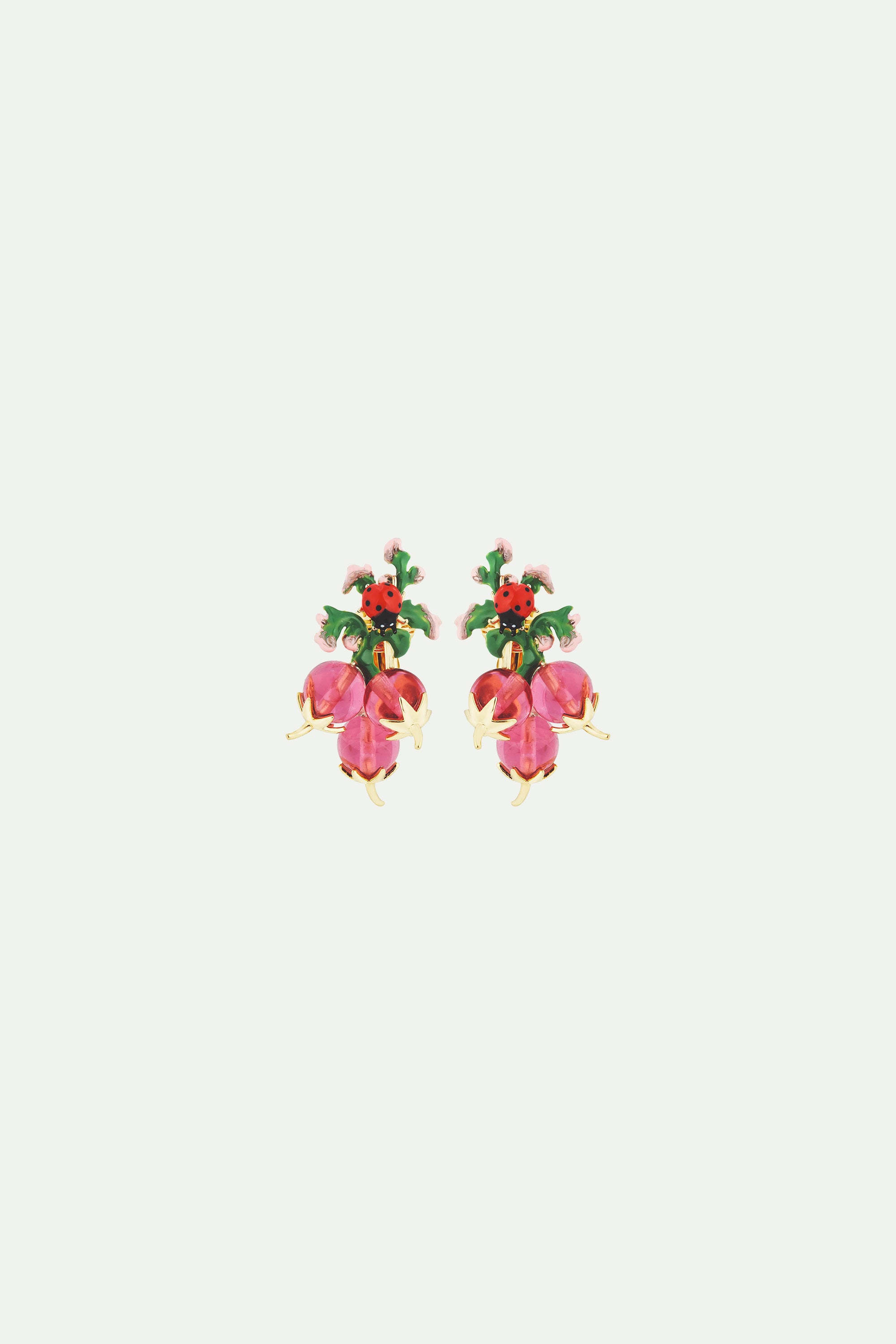 Radish and ladybird post earrings