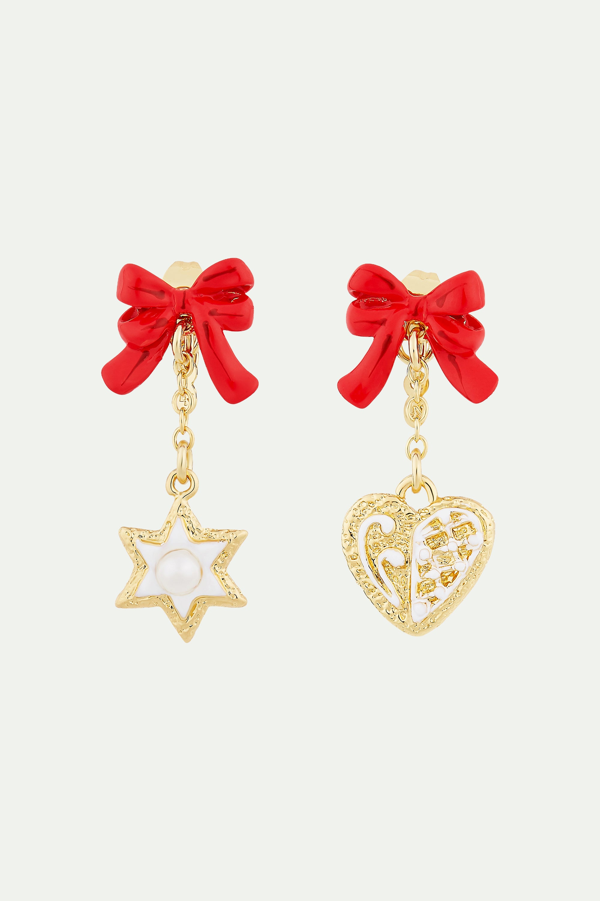 Heart and Star Biscuits, and Red Bow post earrings