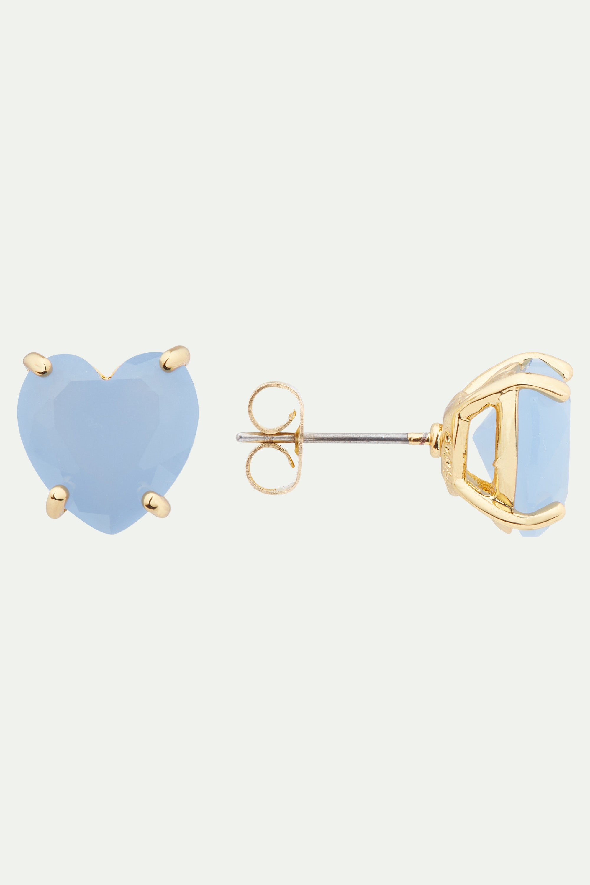 Sky blue Diamantine heart stone post earrings