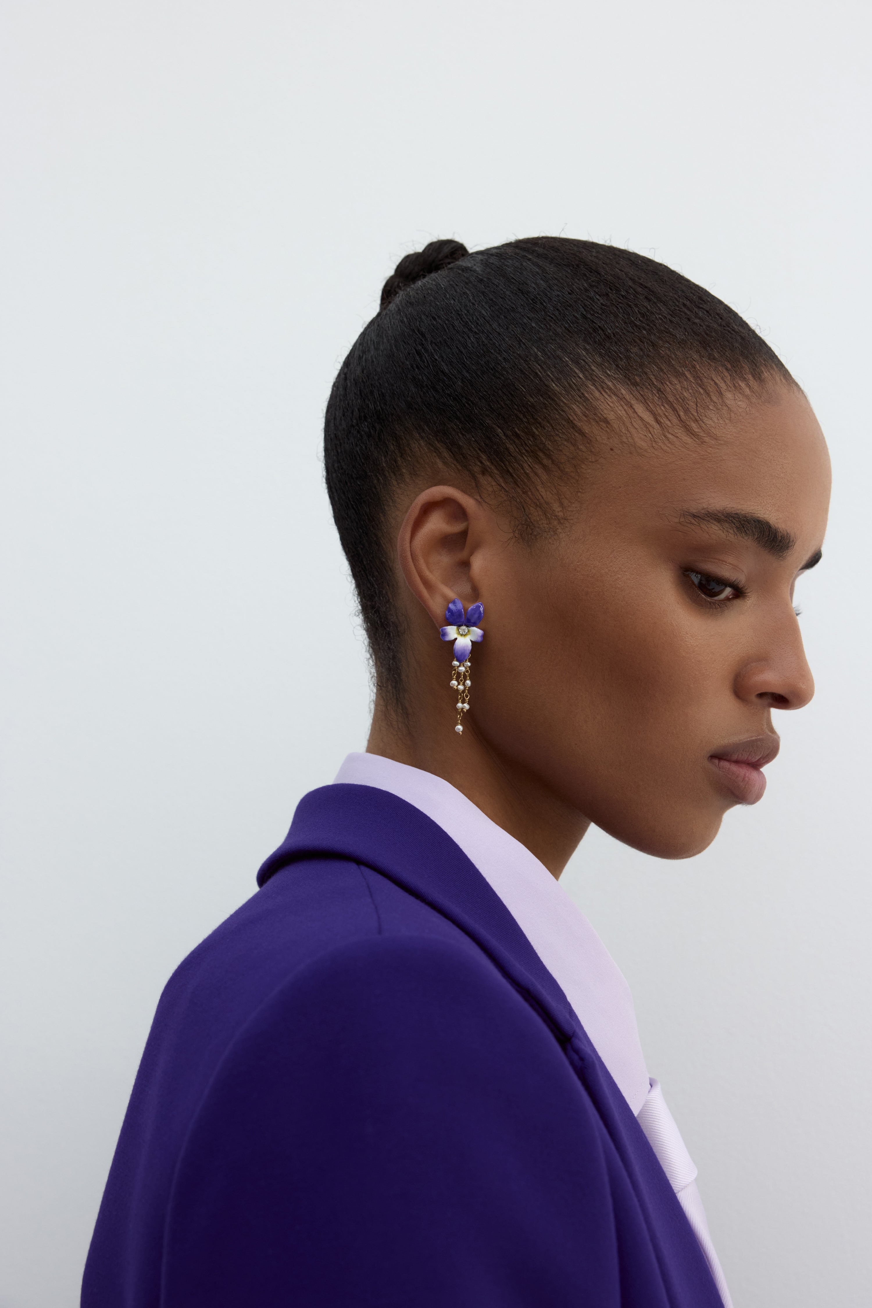 Clip Earrings CHAMPS DE VIOLETTES