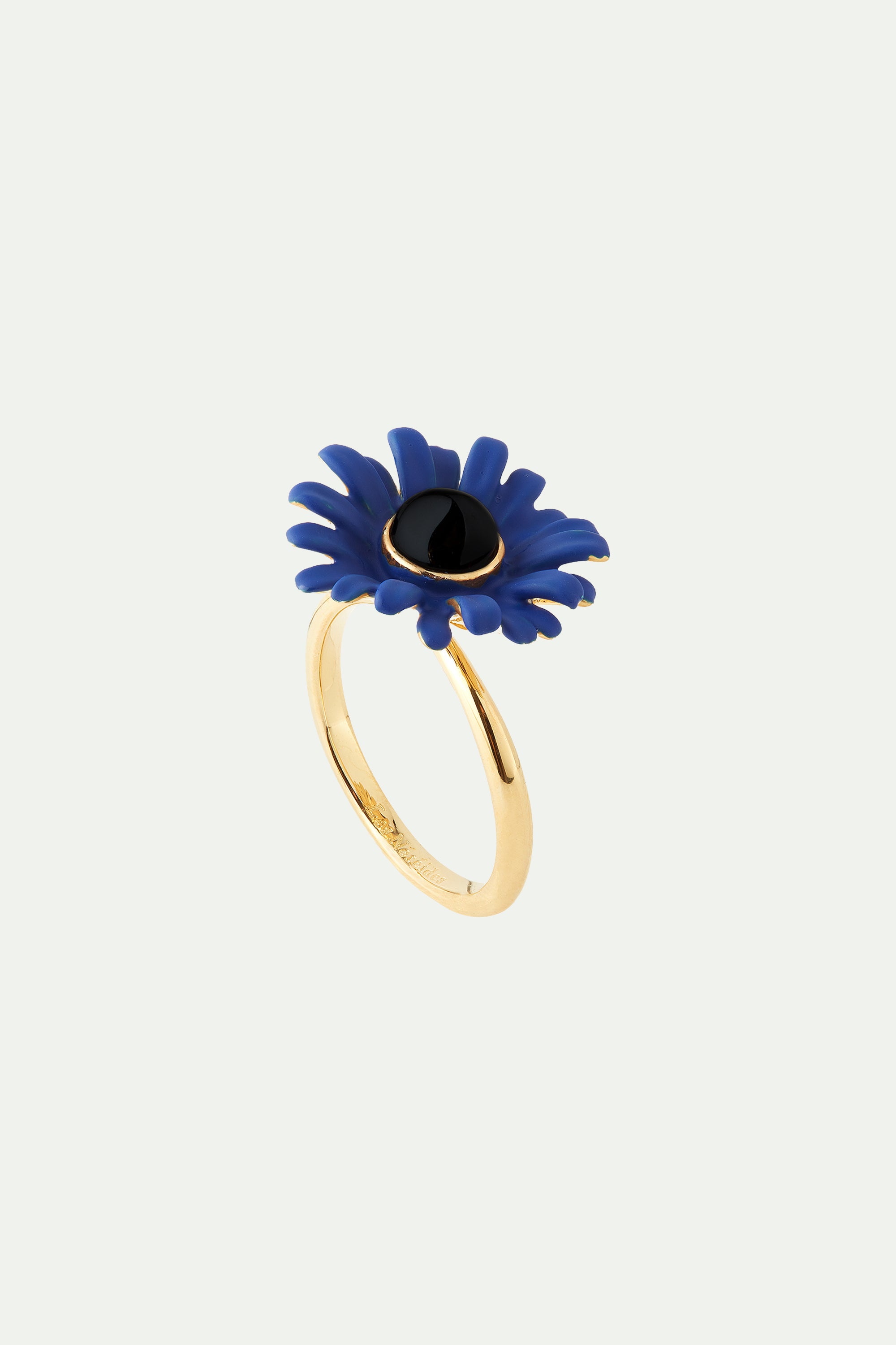 Cobalt blue gerbera adjustable ring