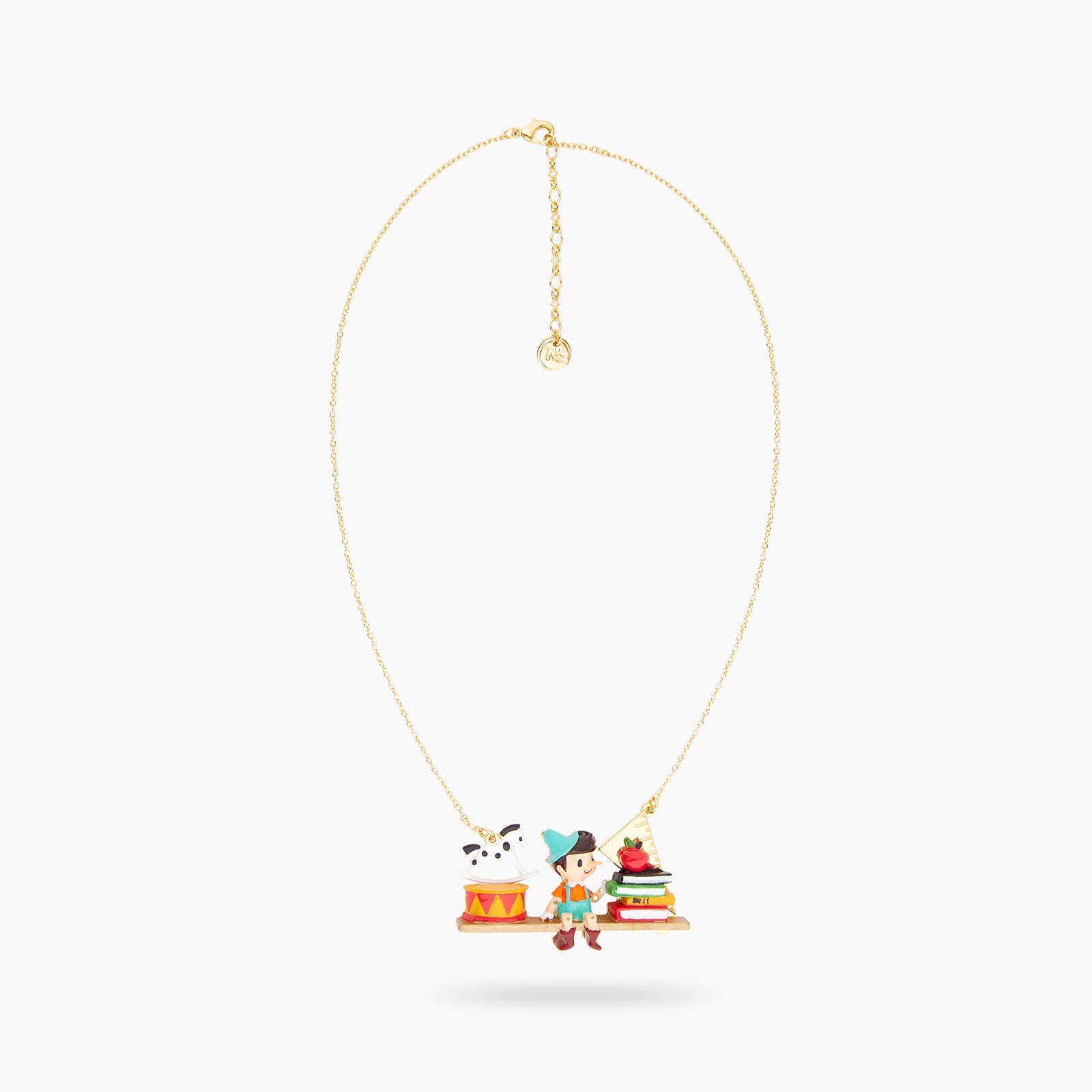 Pinocchio and toys statement necklace