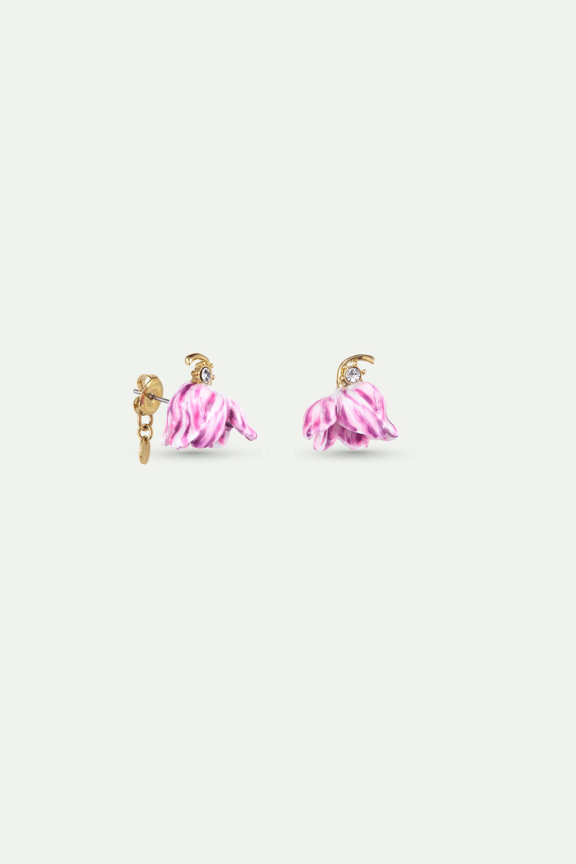 Pendientes tulipán violeta y cristal