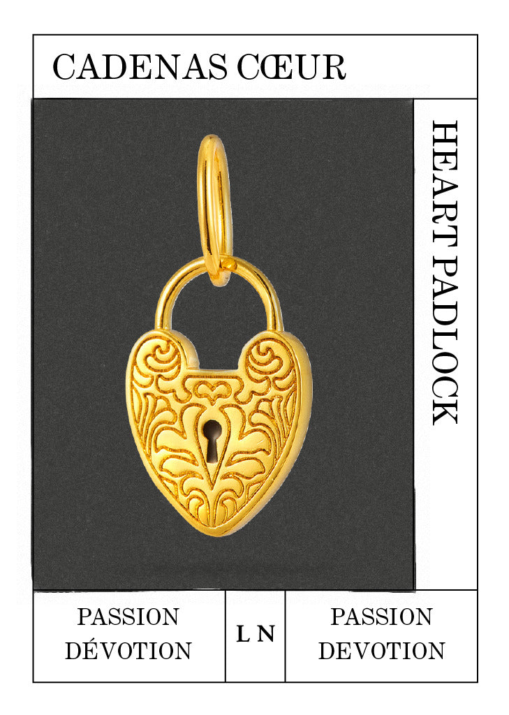 Heart padlock pendant, passion and devotion