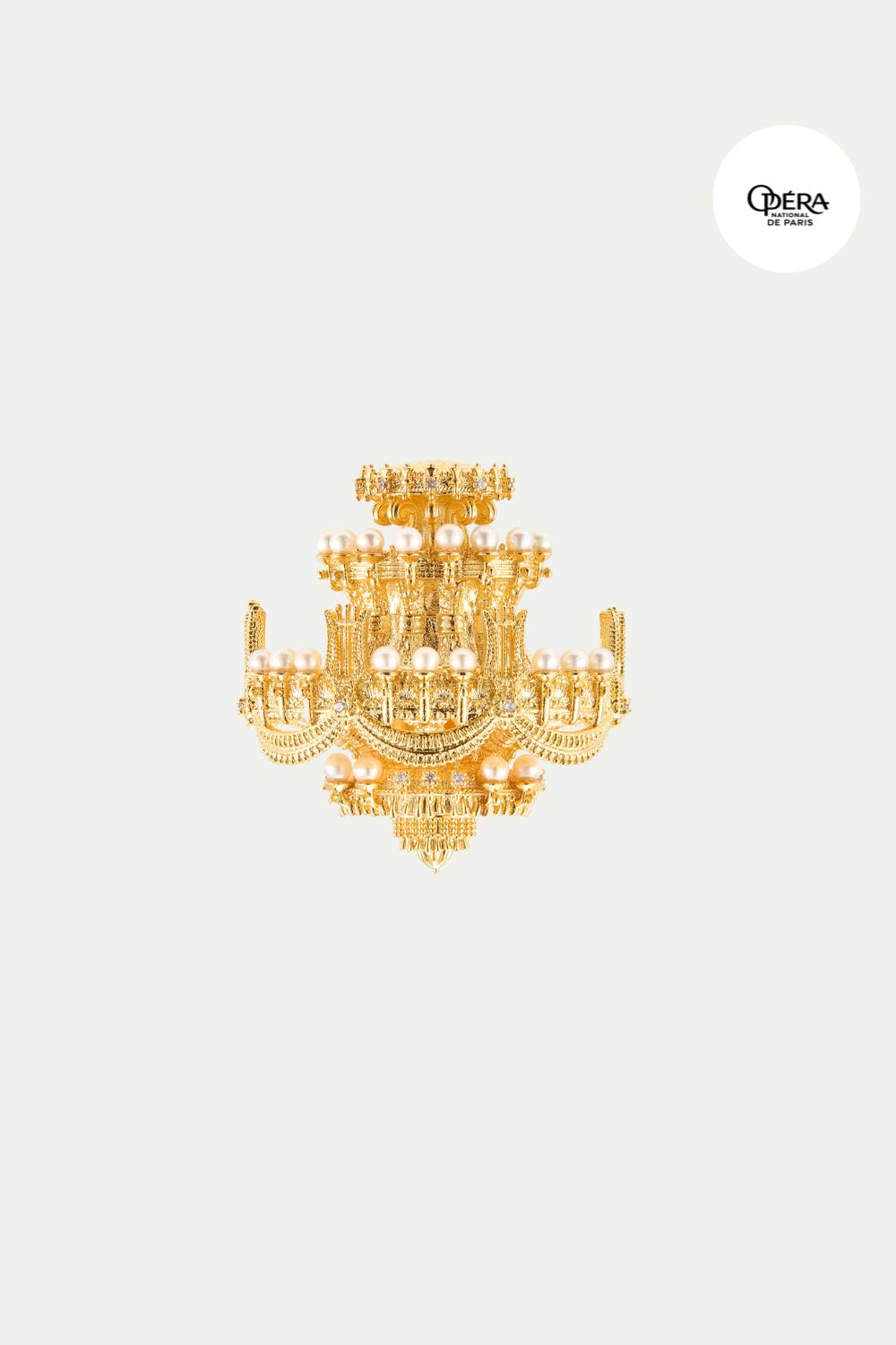 Broche candelabro dorado