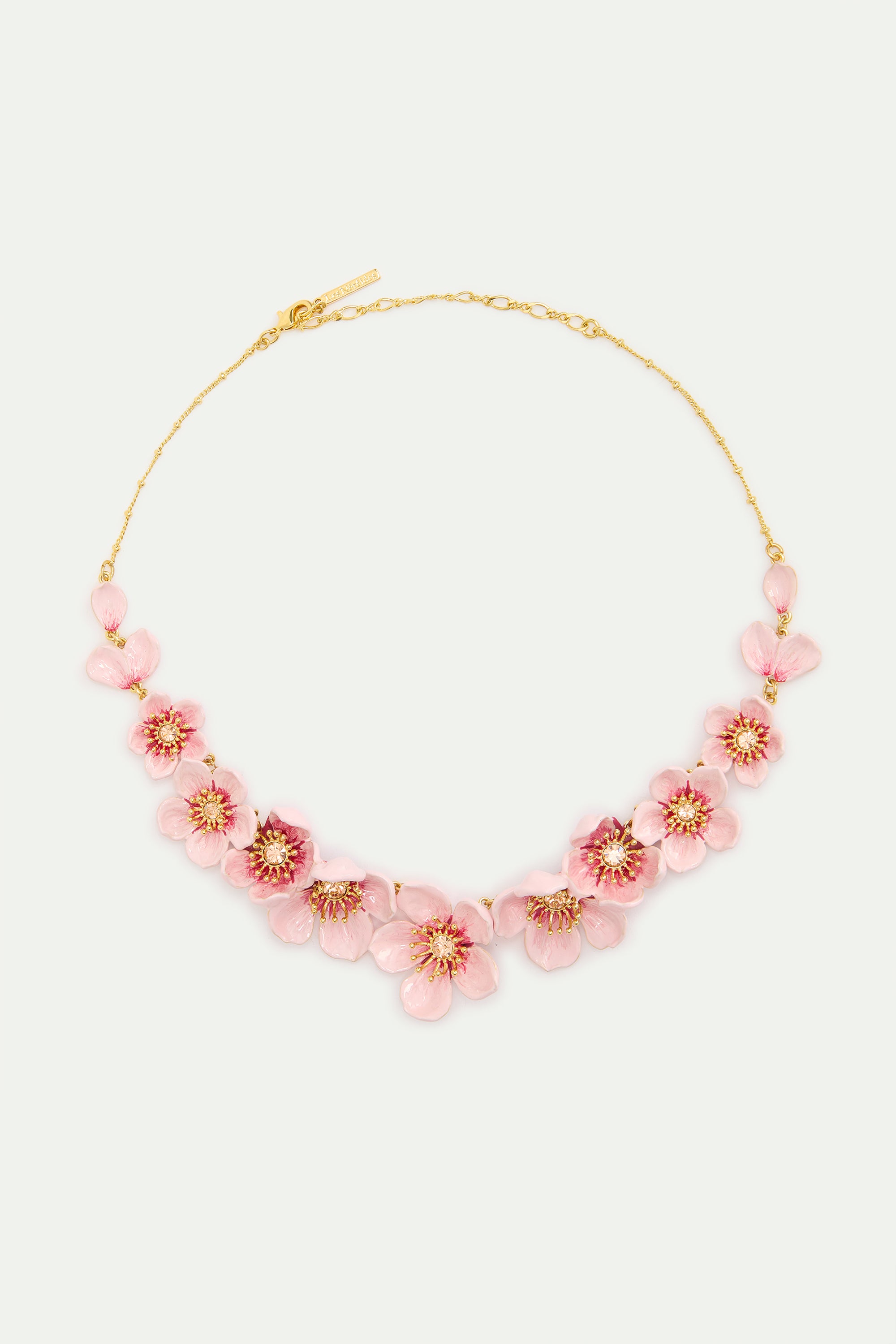 Pink cherry blossom statement necklace