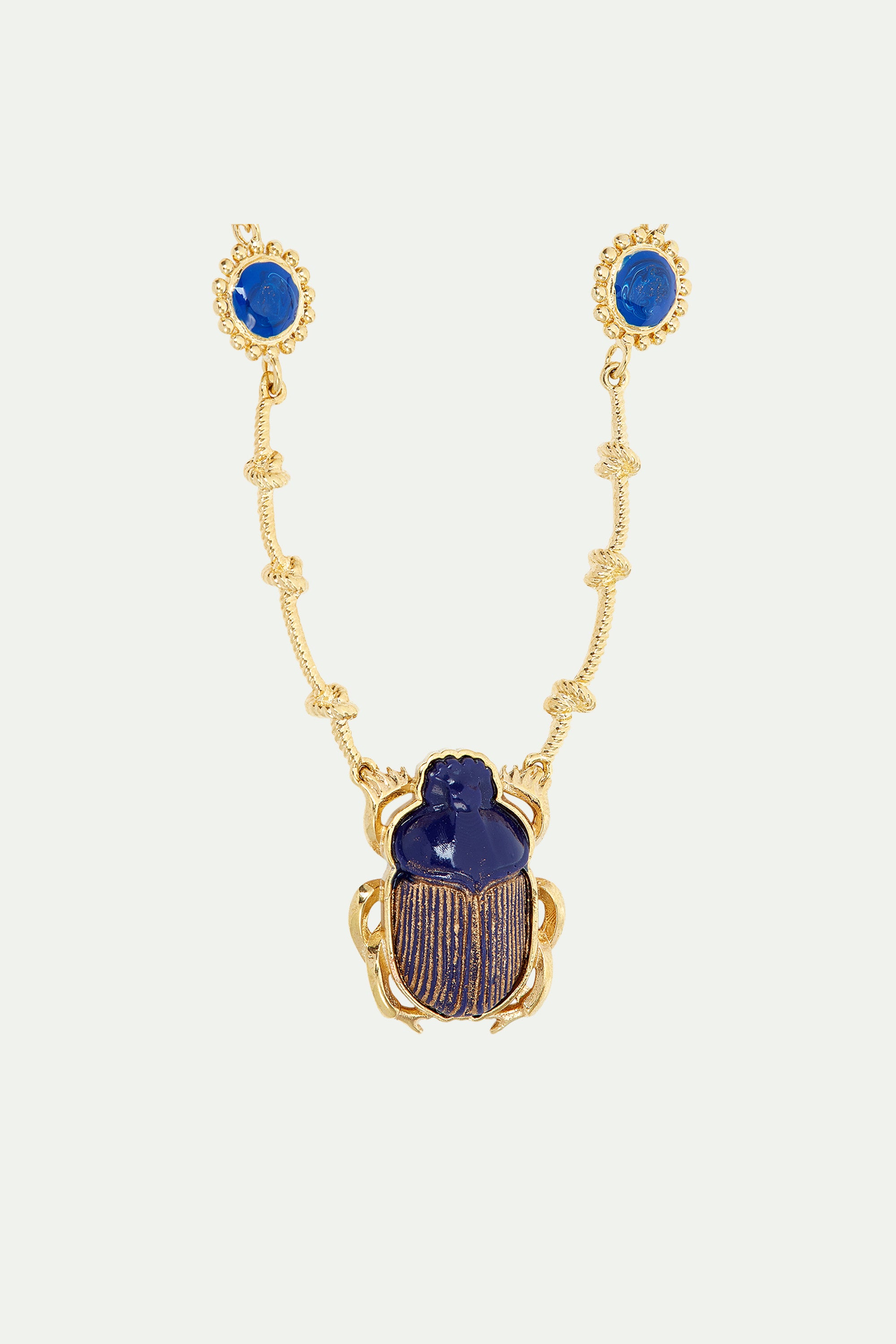Collar pendiente escarabajo azul sagrado de Egipto