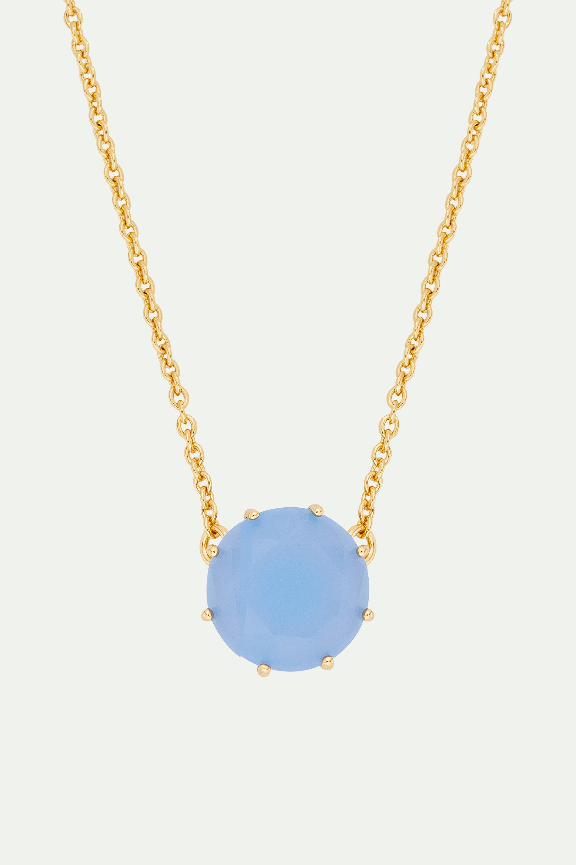 Sky blue Diamantine round pendant necklace