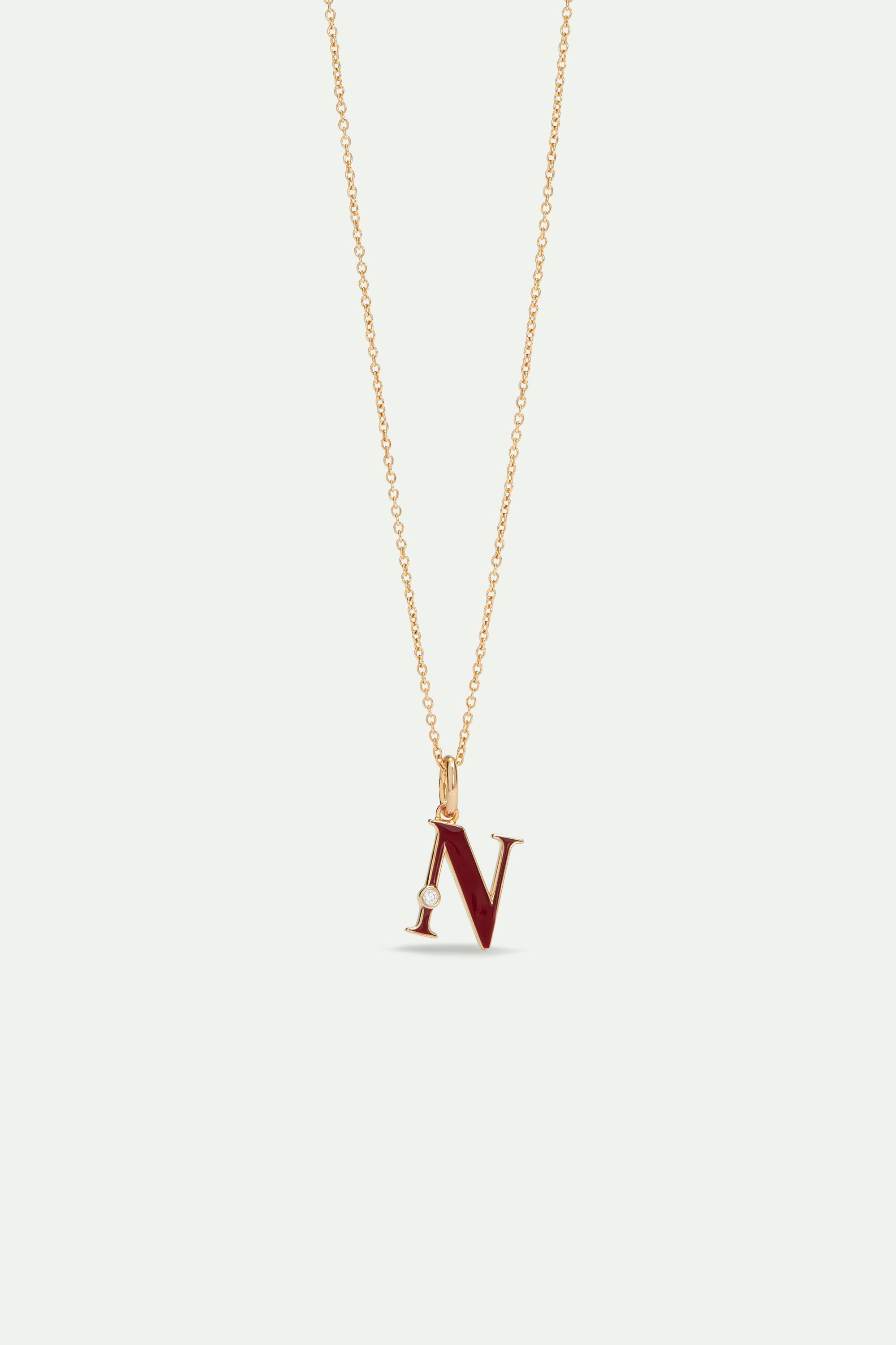 Letter N pendant necklace