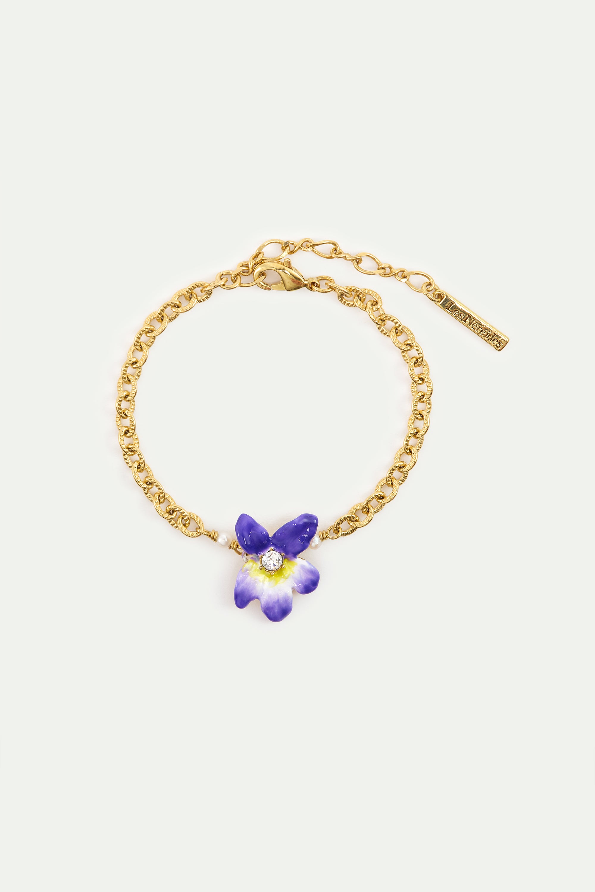 Bracelet violette et cristal facetté