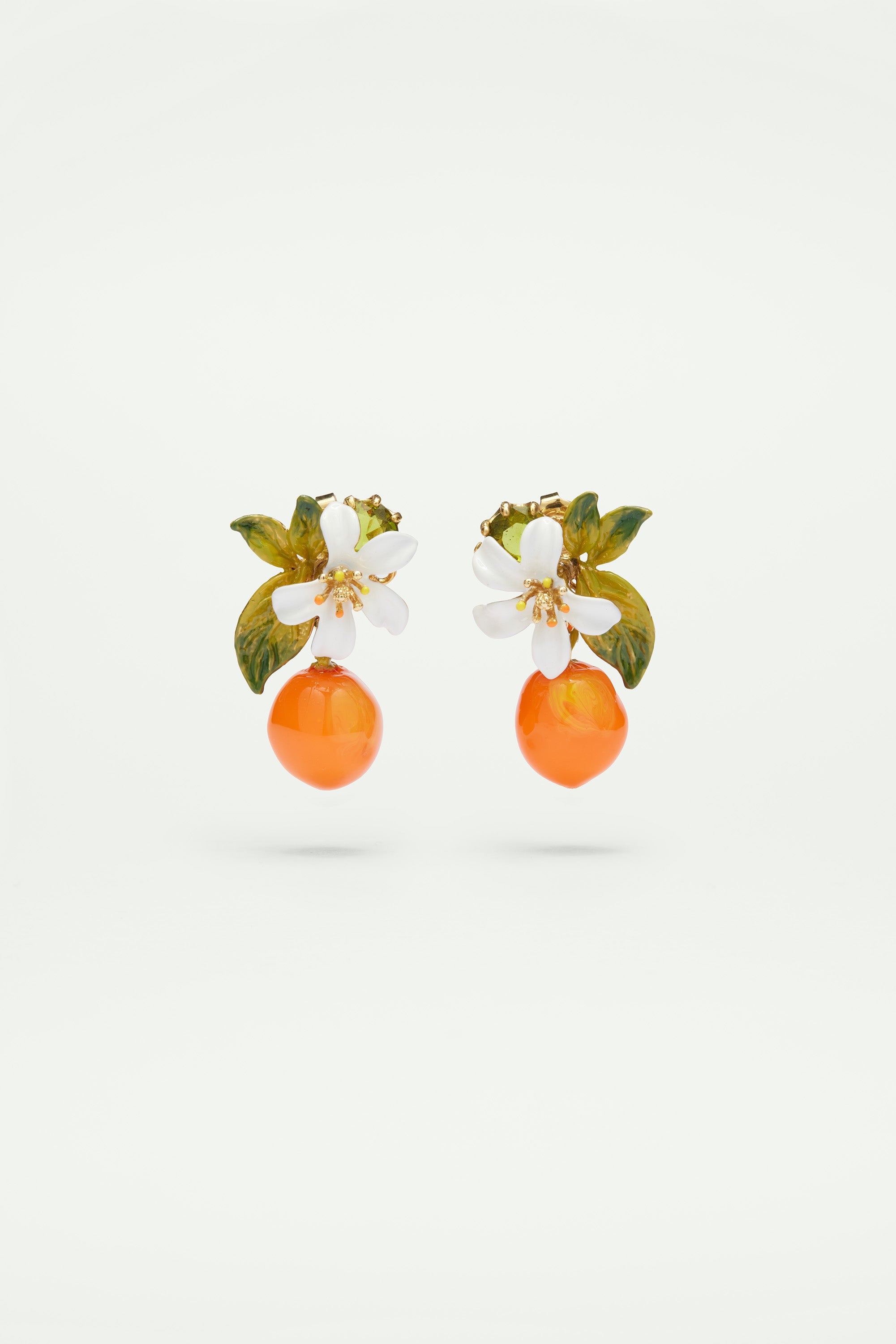 Orange and orange blossom Clip on earrings