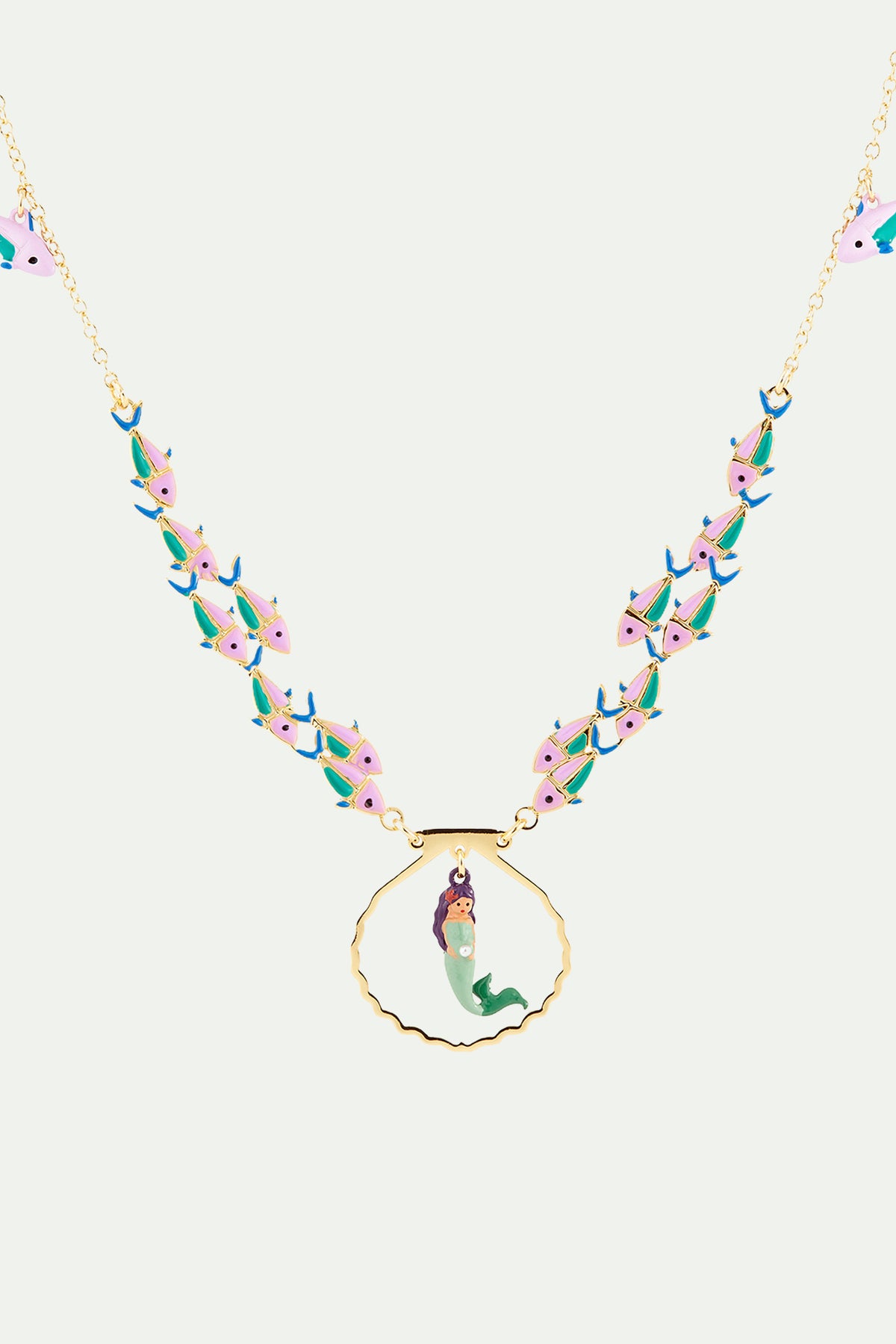 Collar pechera sirena y peces