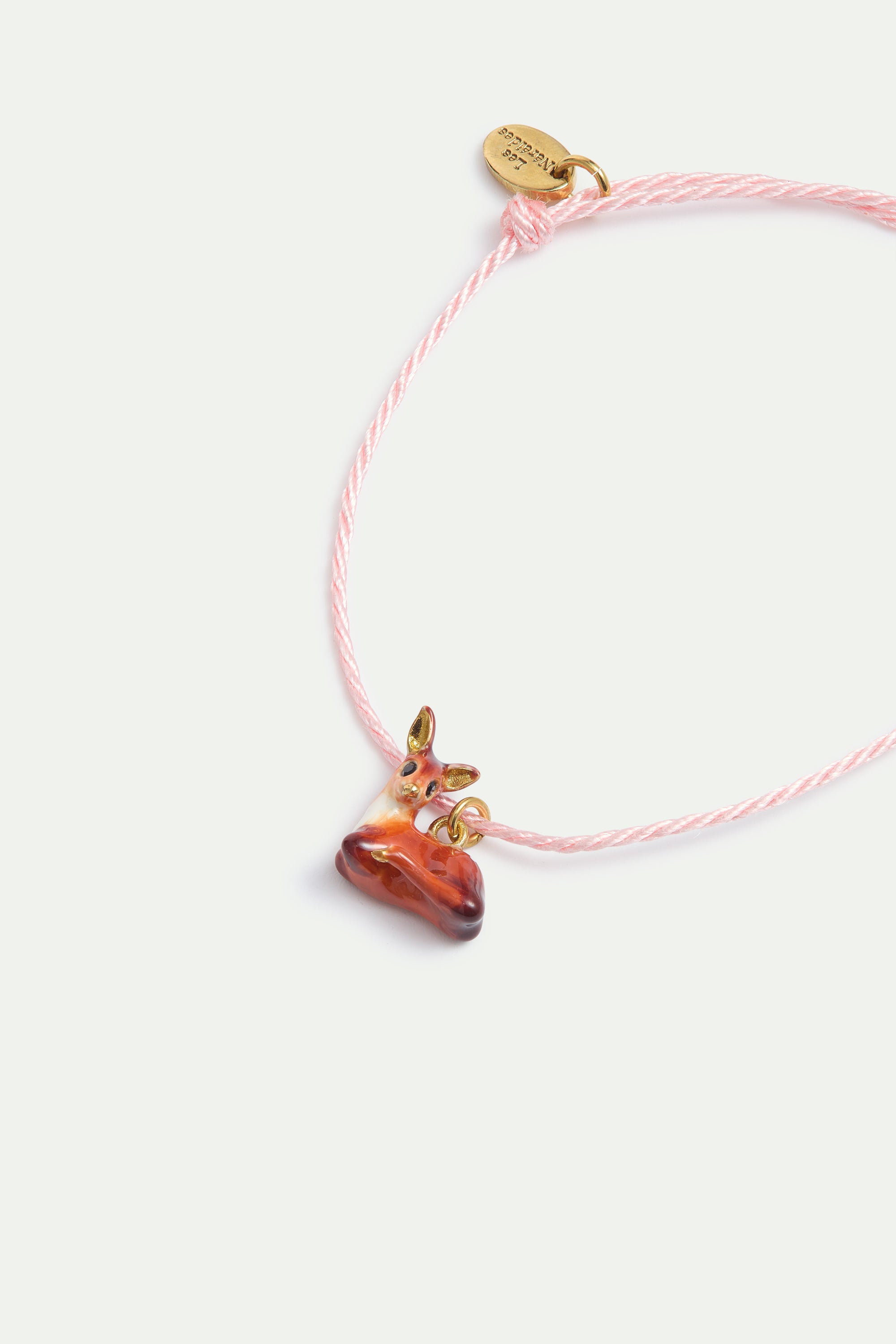 Bracelet corde rose faon