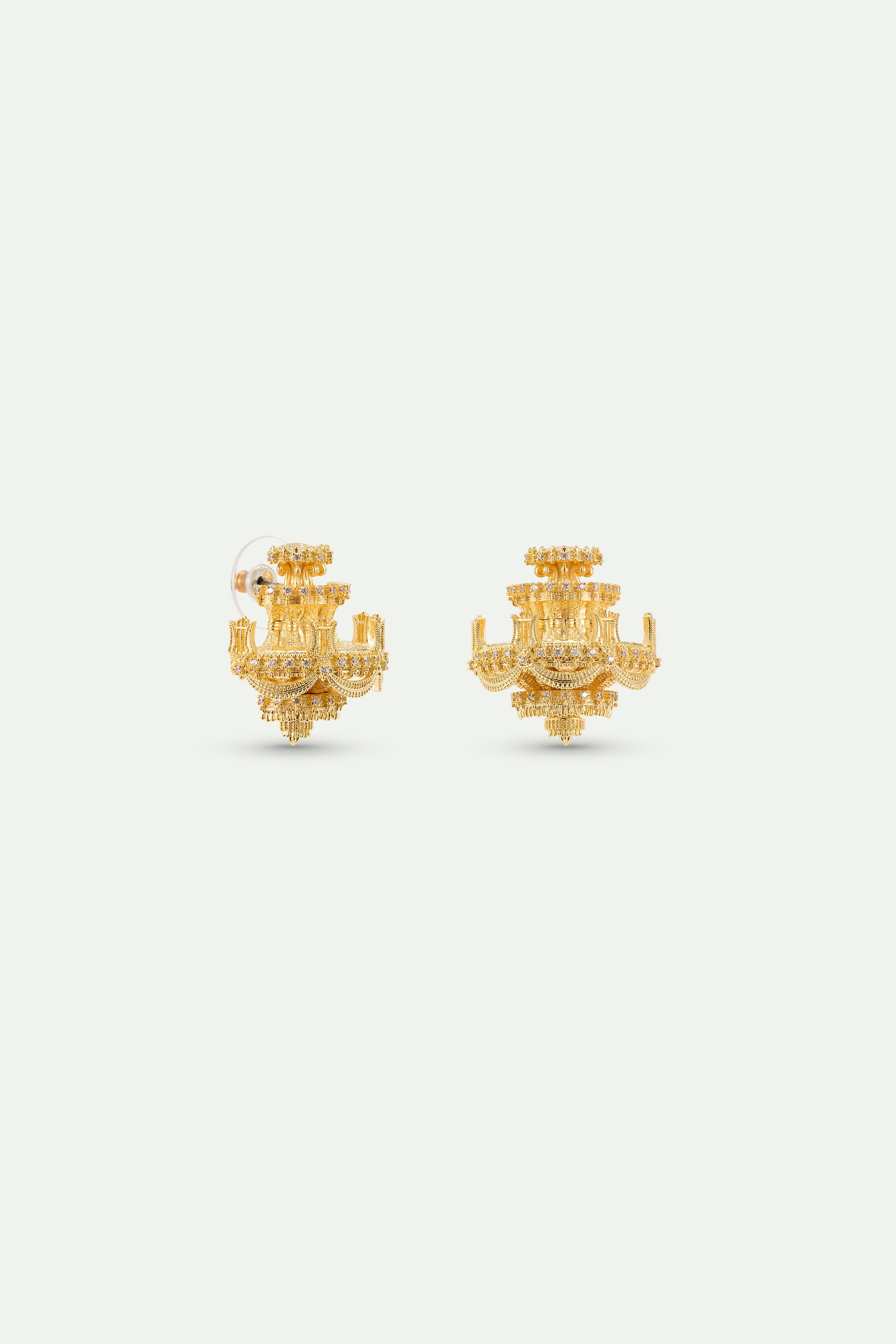 Gold chandelier hook earrings