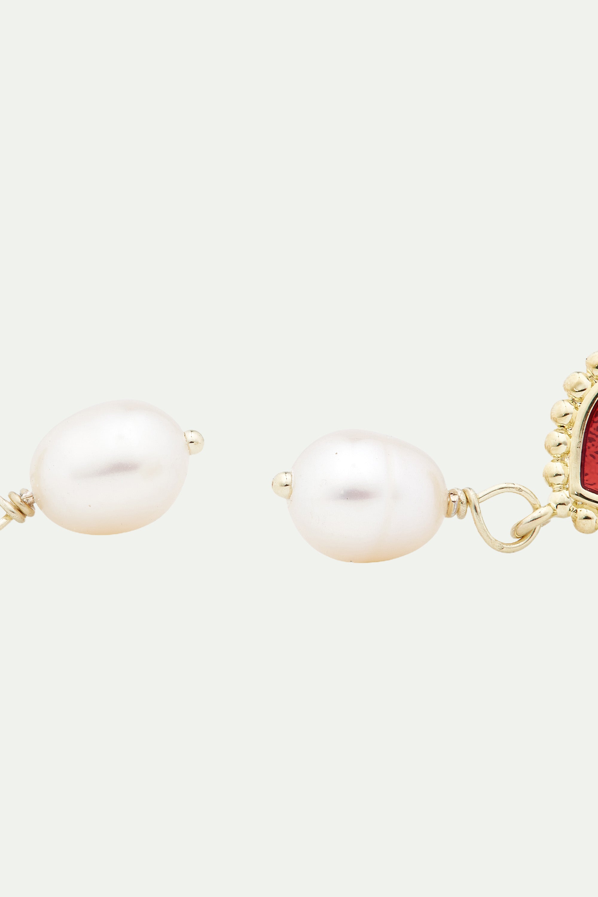 Heart and cultured pearl post earrings