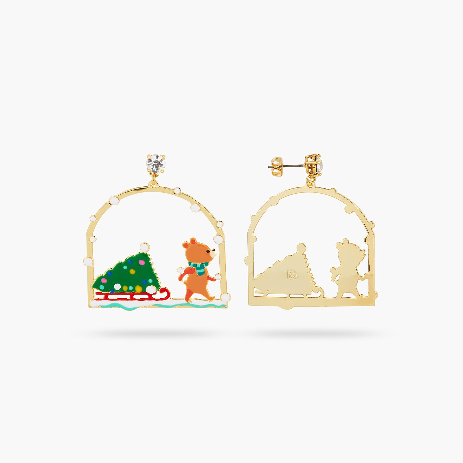 Pendientes bolitas Árbol de Navidad y Osito