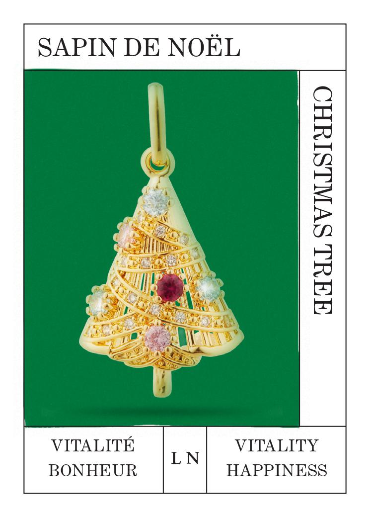 Golden christmas tree pendant