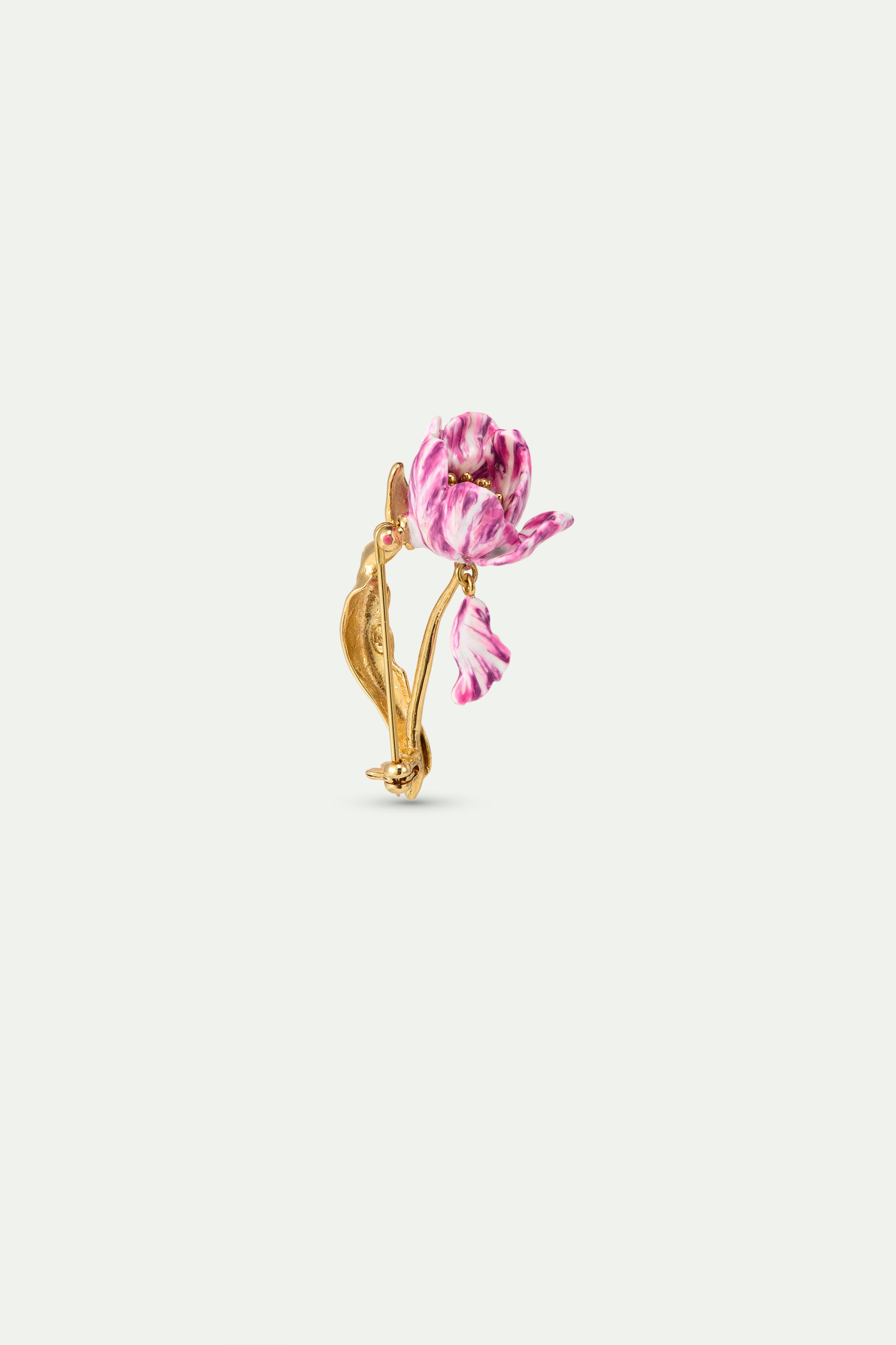 Purple tulip brooch