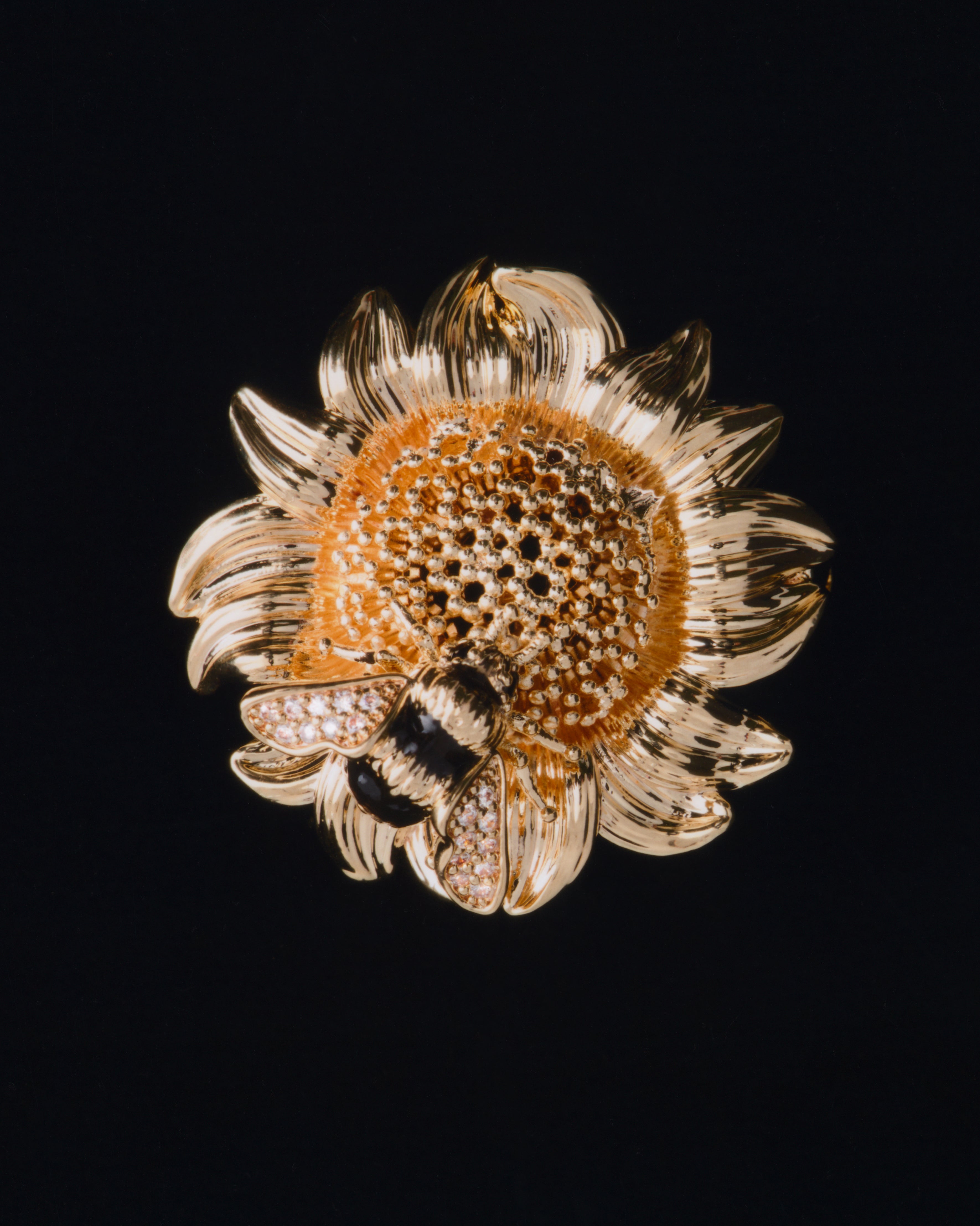 Sunflower and Bumblebee Brooch