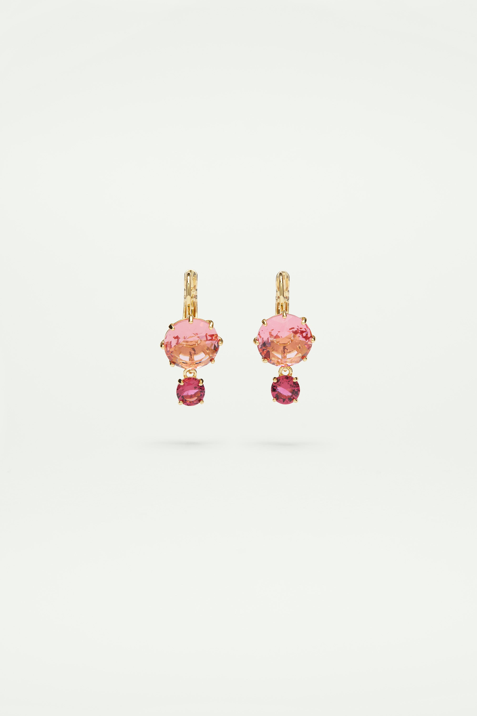 Pink and red round stones La Diamantine Multicoloured Sleeper earrings
