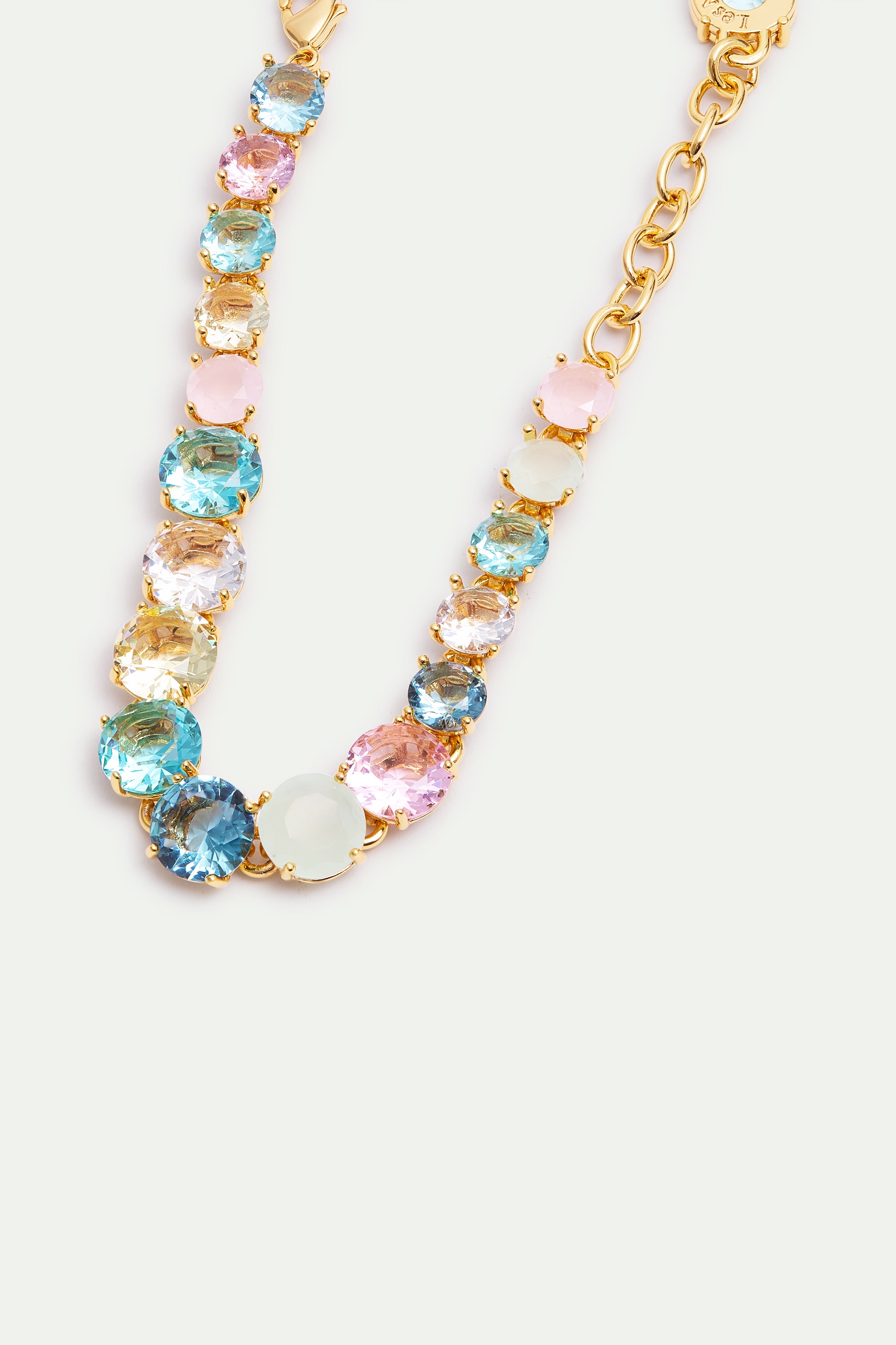 Single row Diamantine bracelet with acqua azzura stones