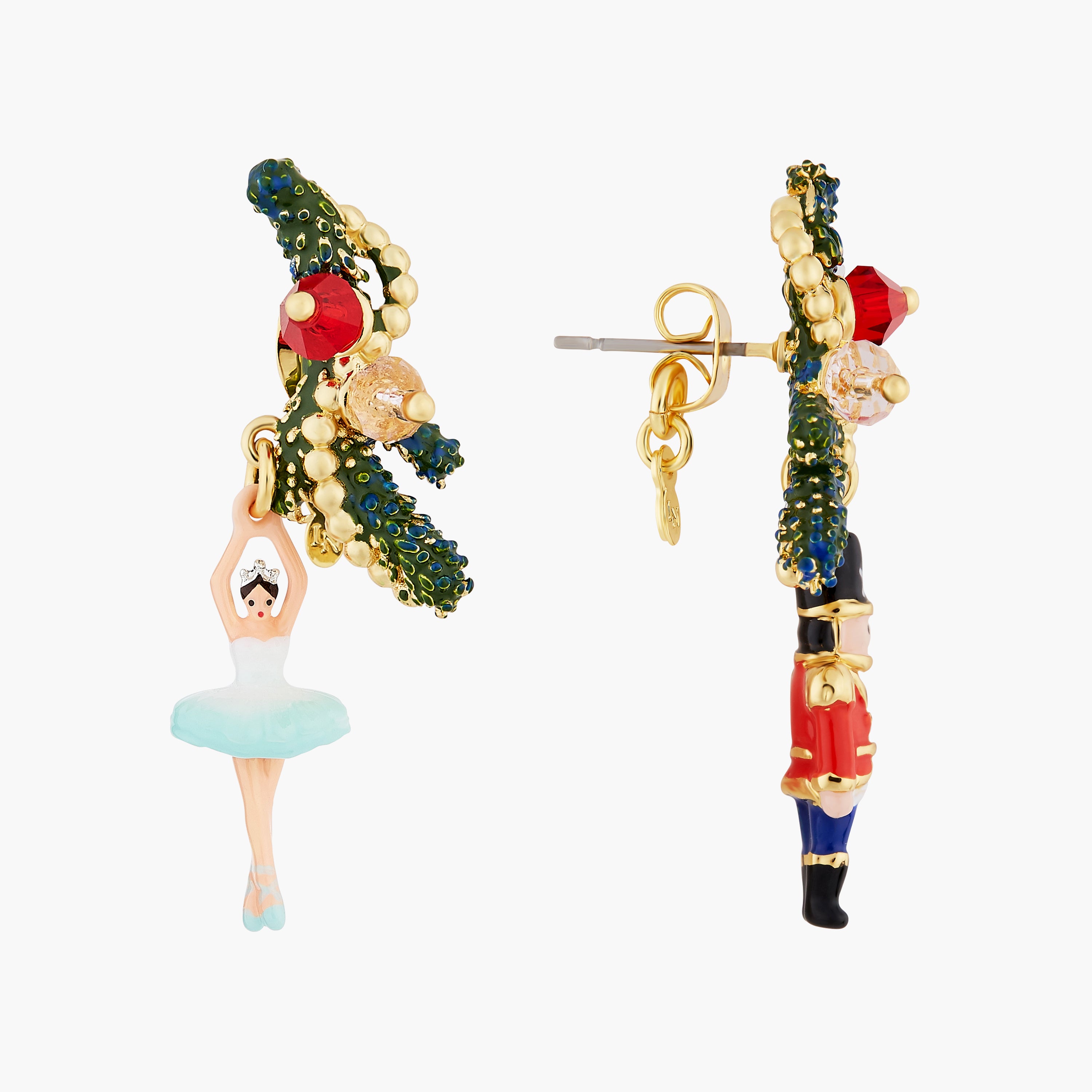 Ballerina and Nutcracker post earrings